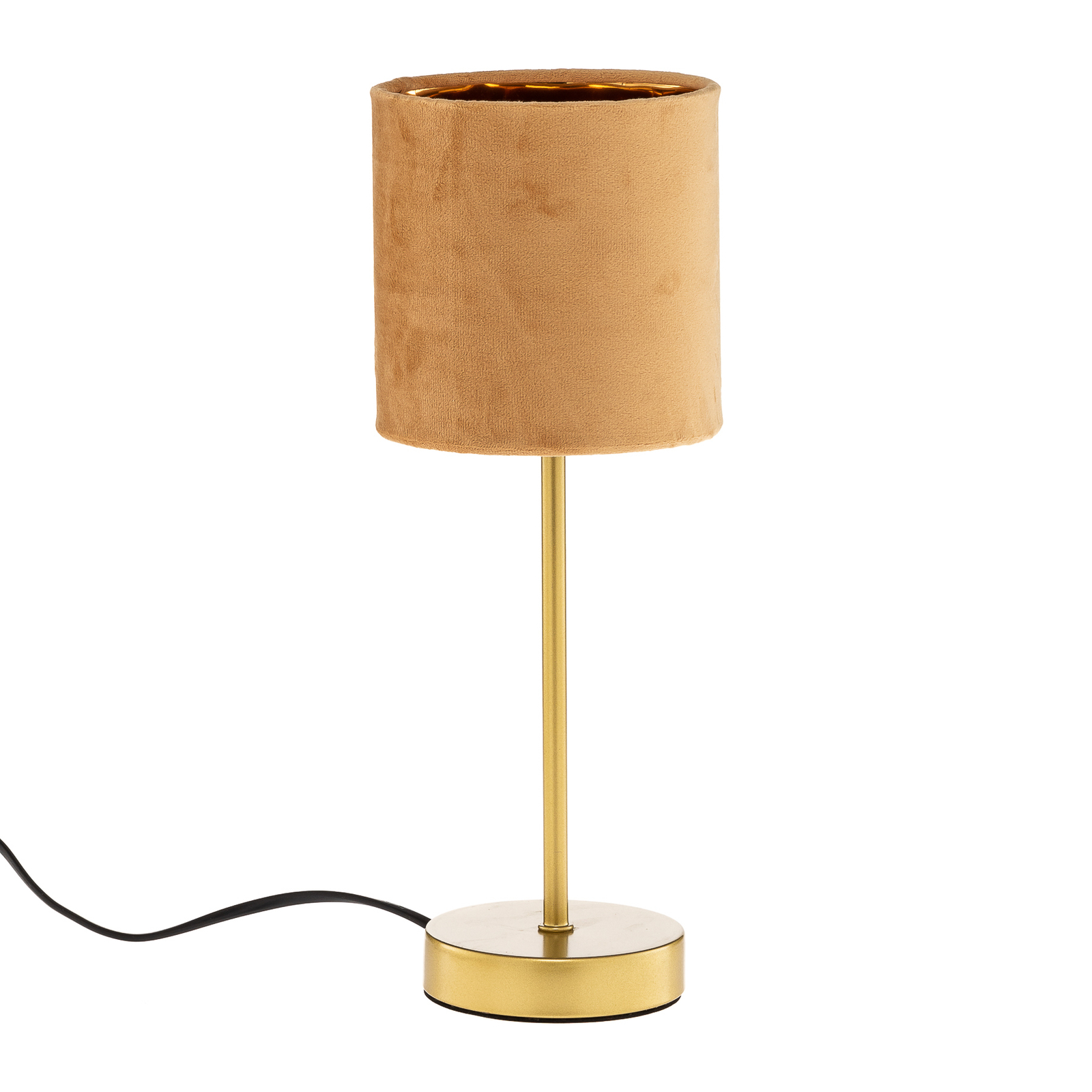 Aura table lamp, gold base, yellow/gold lampshade