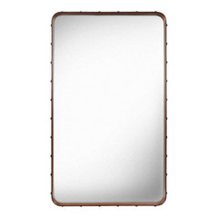 Adnet Mirror Rectangular 65X115 Tan Leather - GUBI