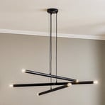 Tubo hanging light, black, six-bulb