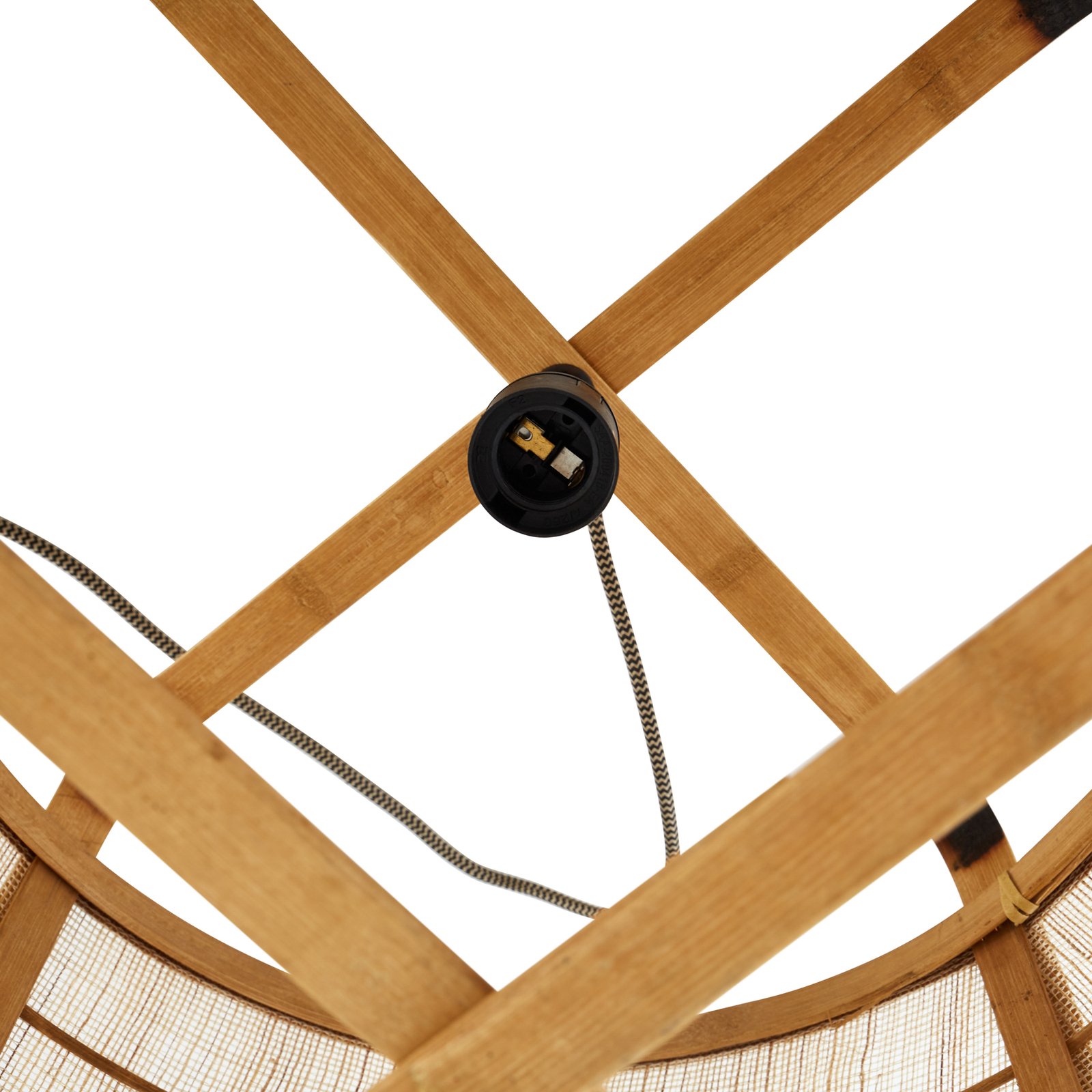 Lindby suspension Liriana, bambou, fer, Ø 45 cm, E27