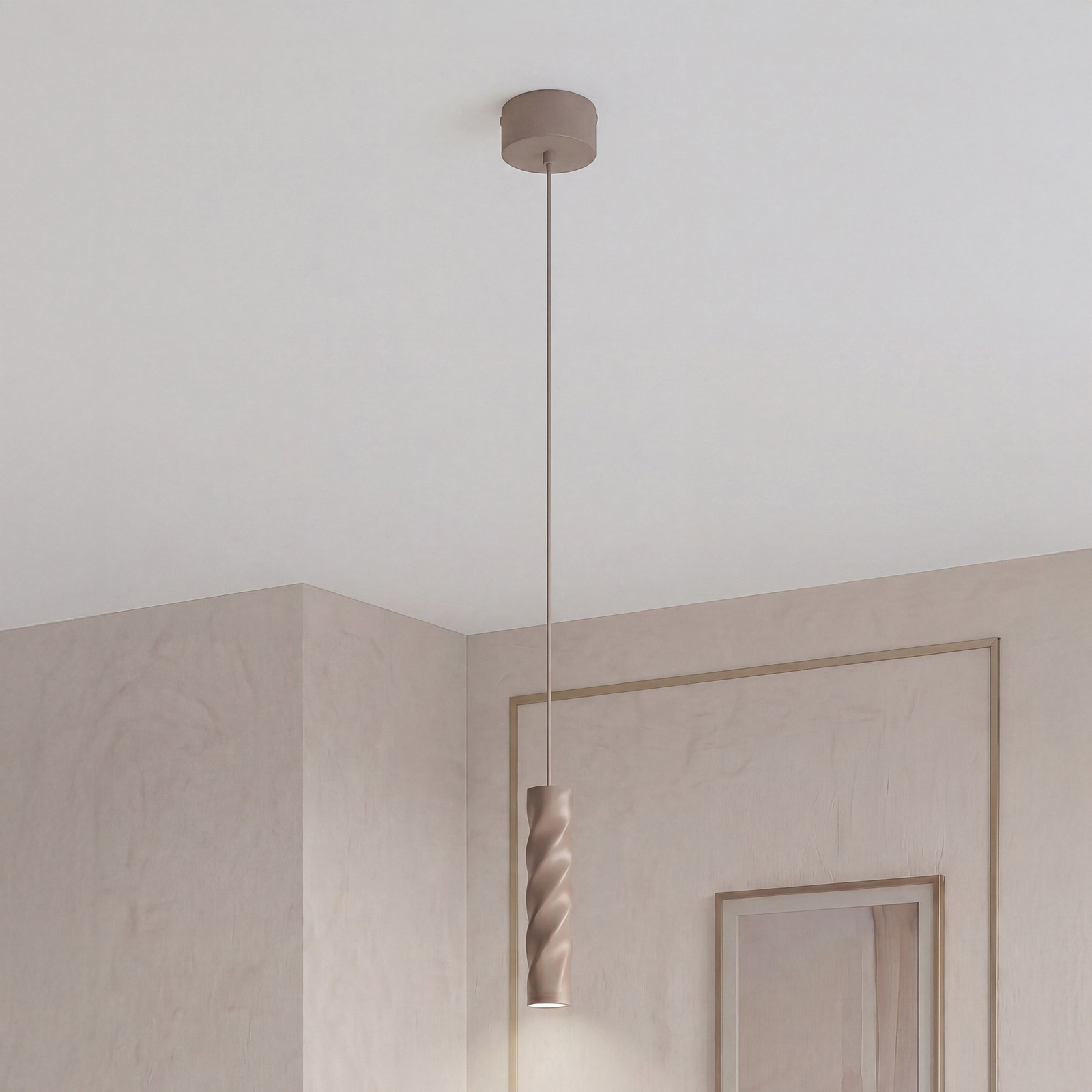OSRAM Висяща лампа Decor Twirl, бежова, Ø 12 см, 1-лампова, метална