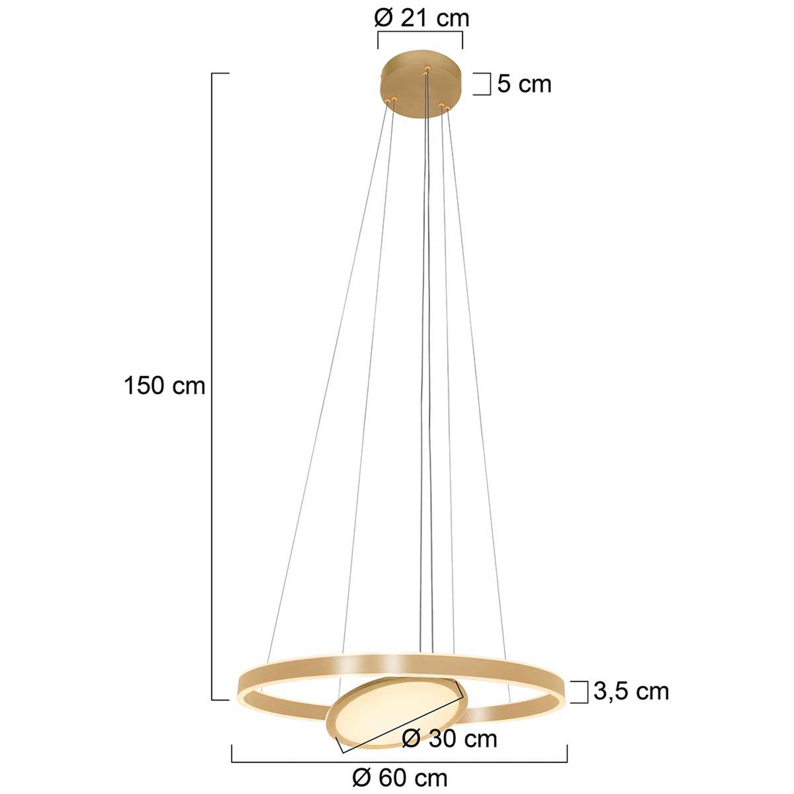LED lógó világítás Ringlux, 3 izzós, Ø 60 cm arany