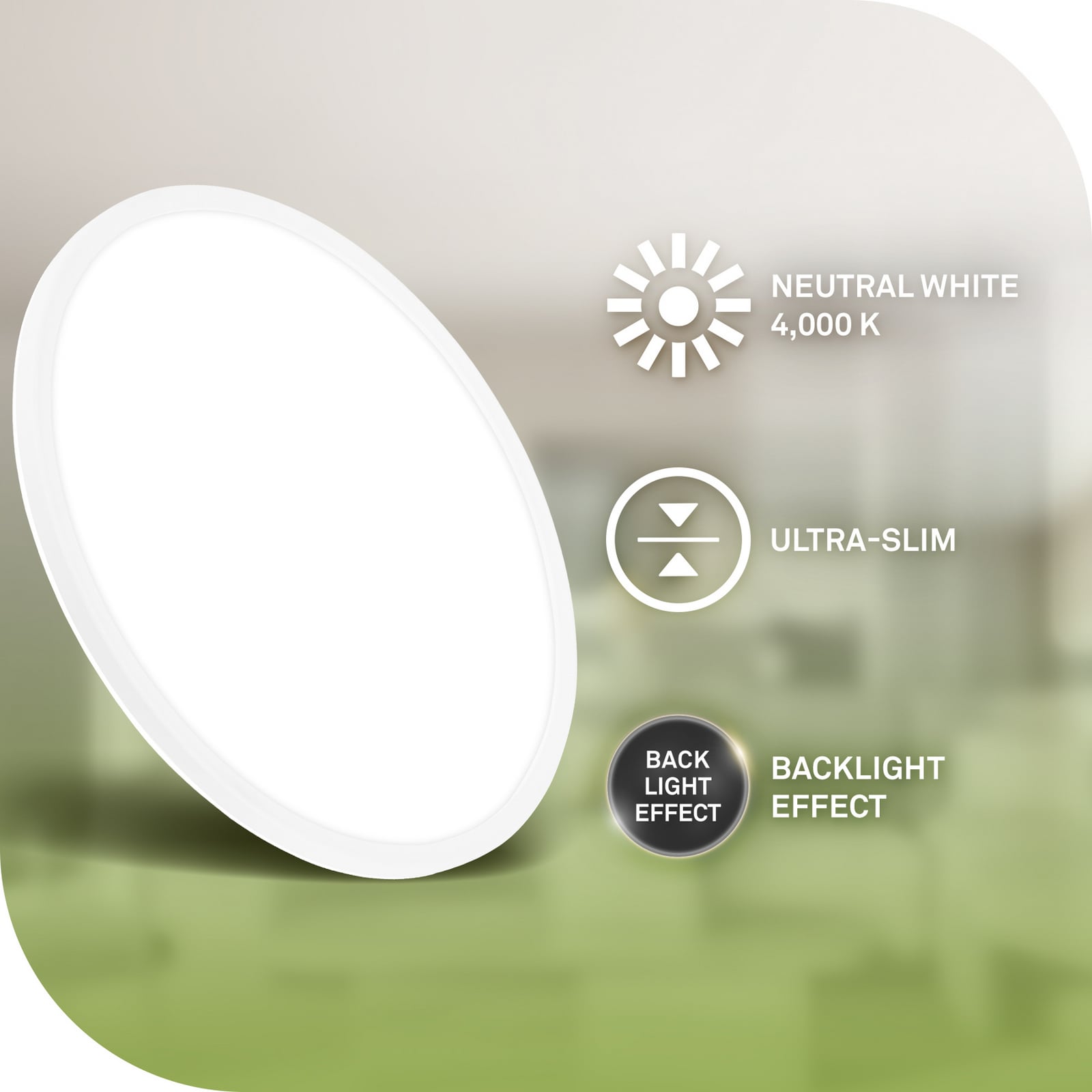 LED ceiling light Tava A, Ø 42 cm, plastic, white