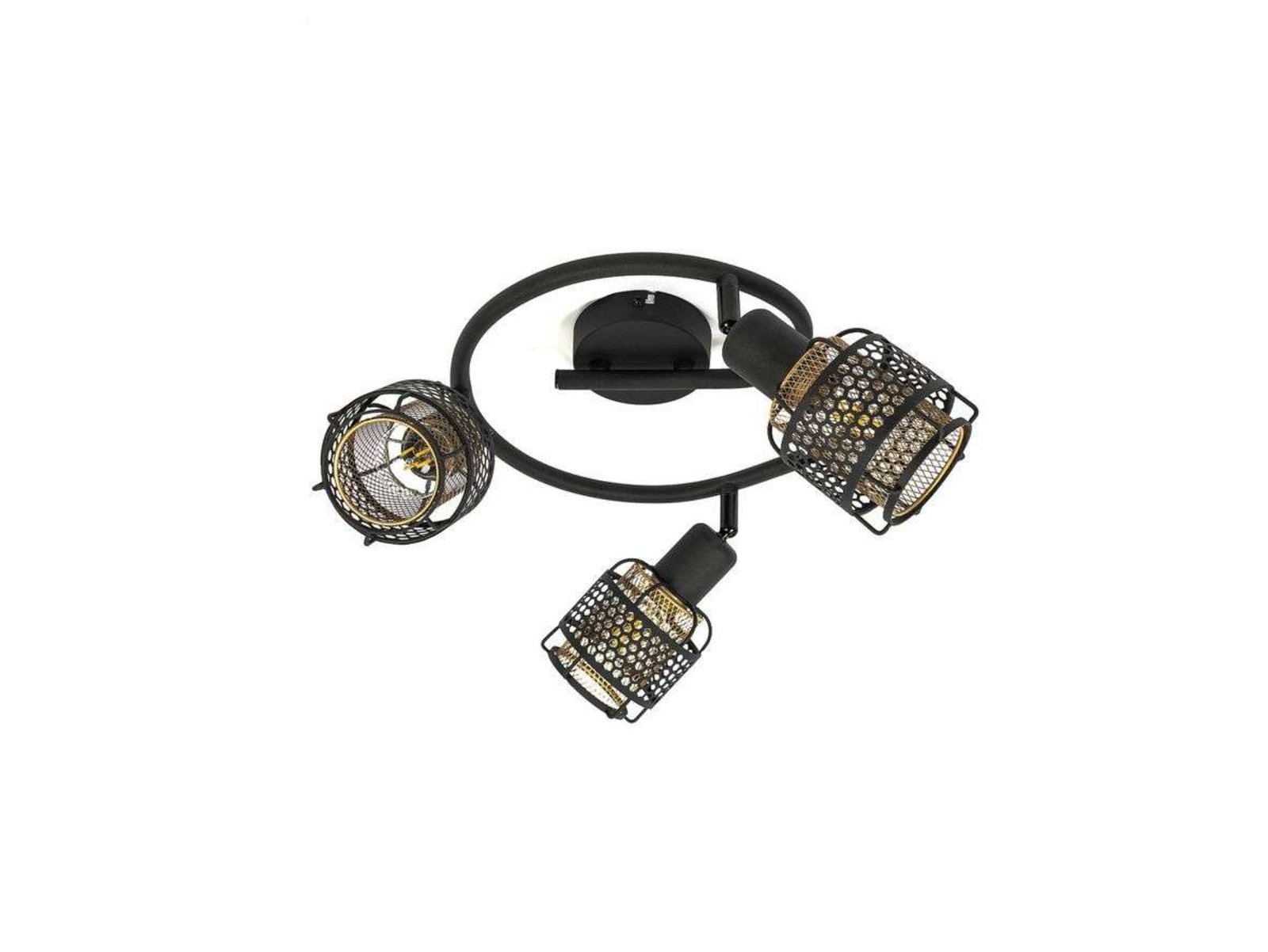 Eudoria 3 Round Kattovalaisin Black/Gold - Lindby