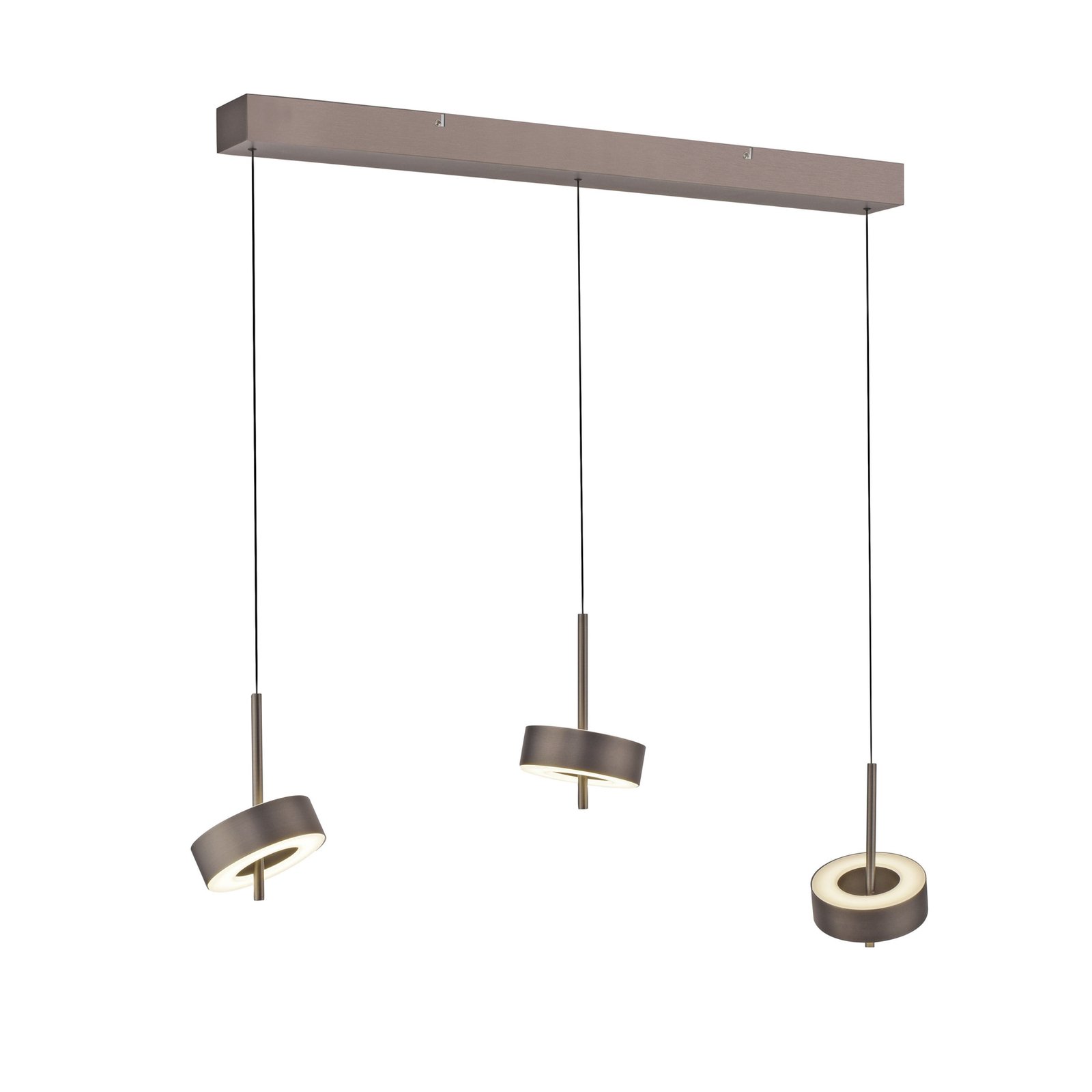 Paul Neuhaus SMART+ hanglamp Q-Rotate donkerbruin 3-lamps