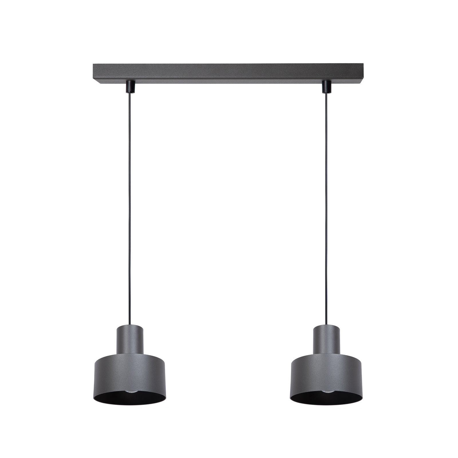 Hanglamp Rif 2, olijfgroen, 2-lamps, lineair, staal