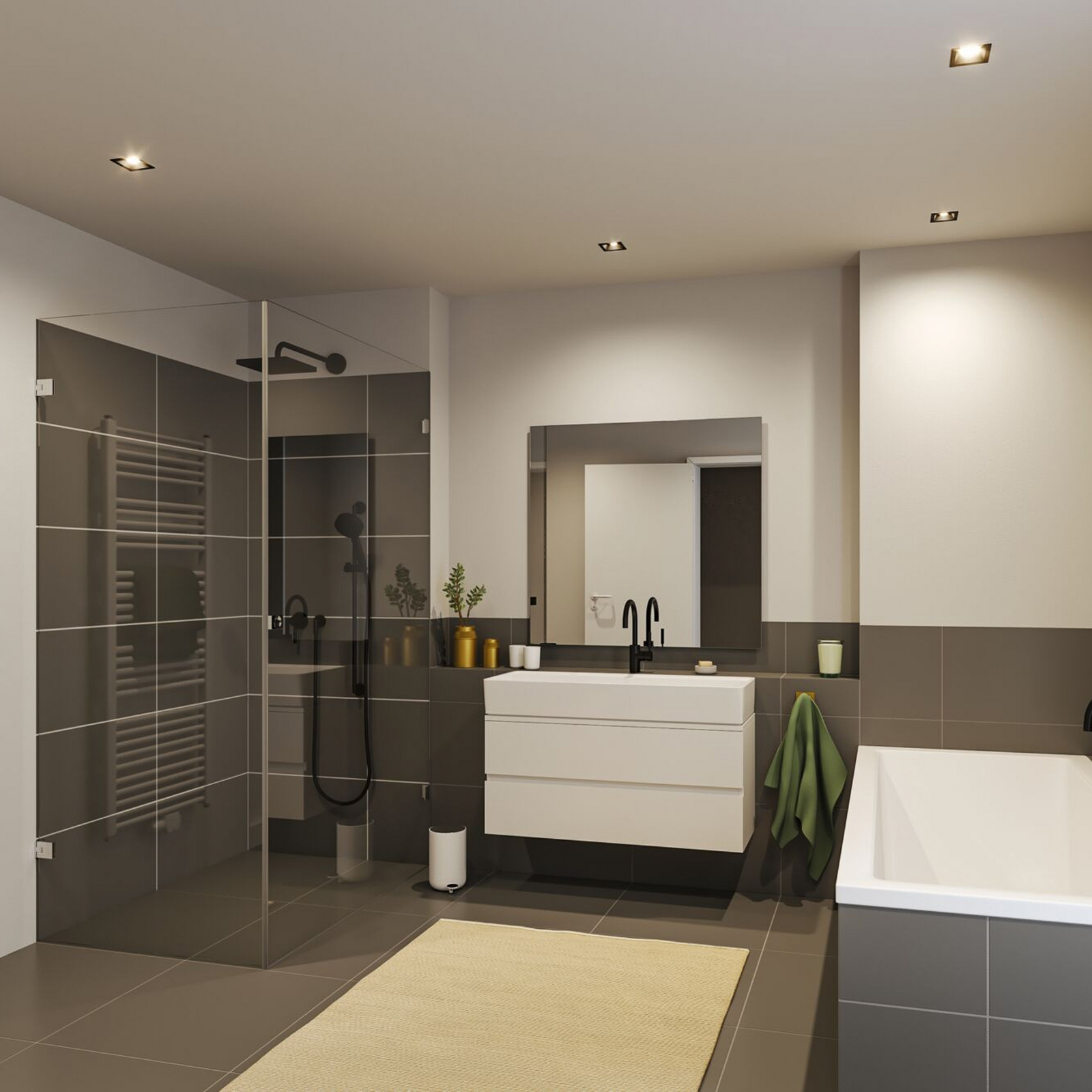 Paulmann LED ugradbena reflektor-svjetiljka Cole Coin, crna, četvrtasta, IP44, Paulmann LED ugradbena reflektor-svjetiljka Cole Coin, crna, četvrtasta, IP44,