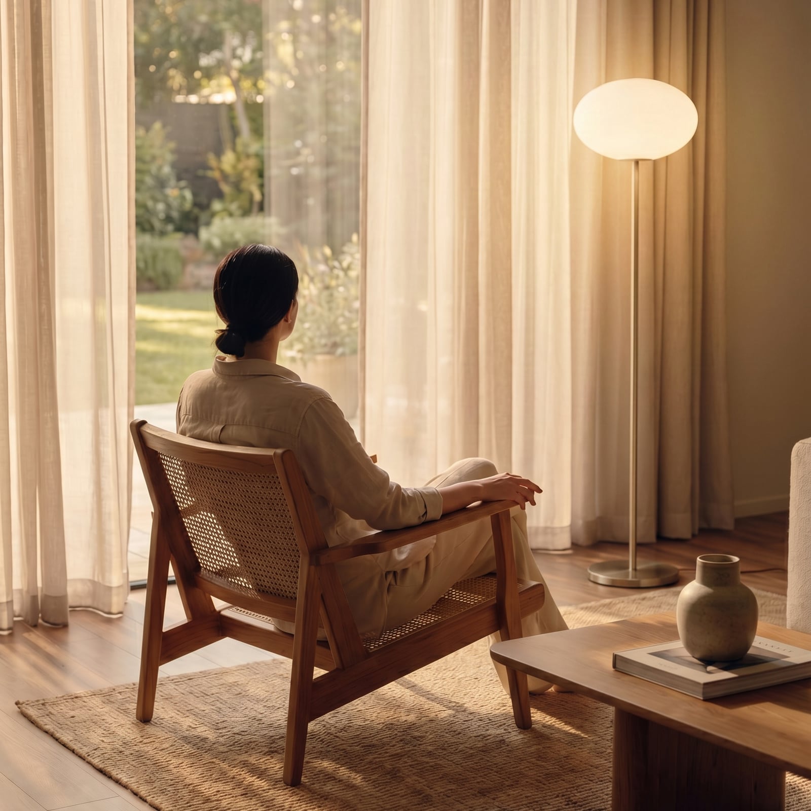 Lindby Stehlampe Sonika, 175 cm, nickelfarben, Glas, E27
