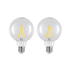 LED-pære E27 8 W 2.700 K G95 globe klar 2 stk
