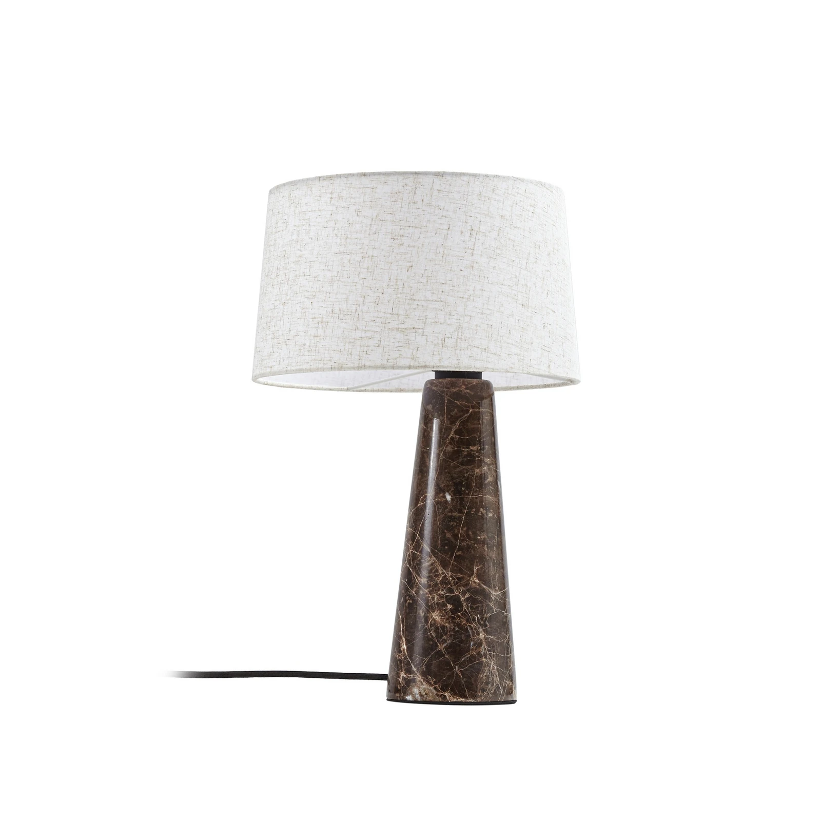 Lucande Peyton table lamp, marbled brown/beige, 48 cm