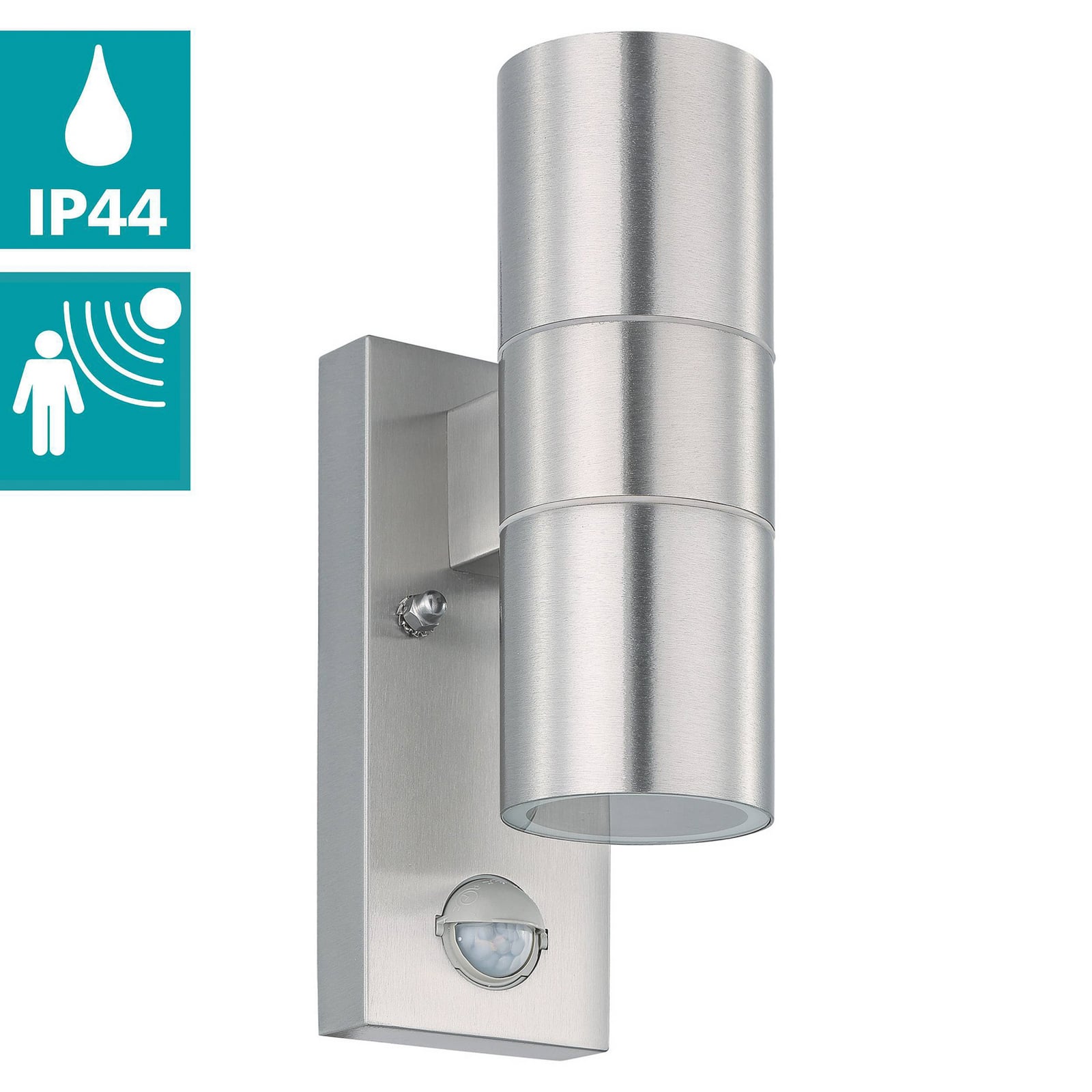 LED sienas lampa Riga 5 nerūsējošais tērauds 21 cm, nerūsējošais tērauds,