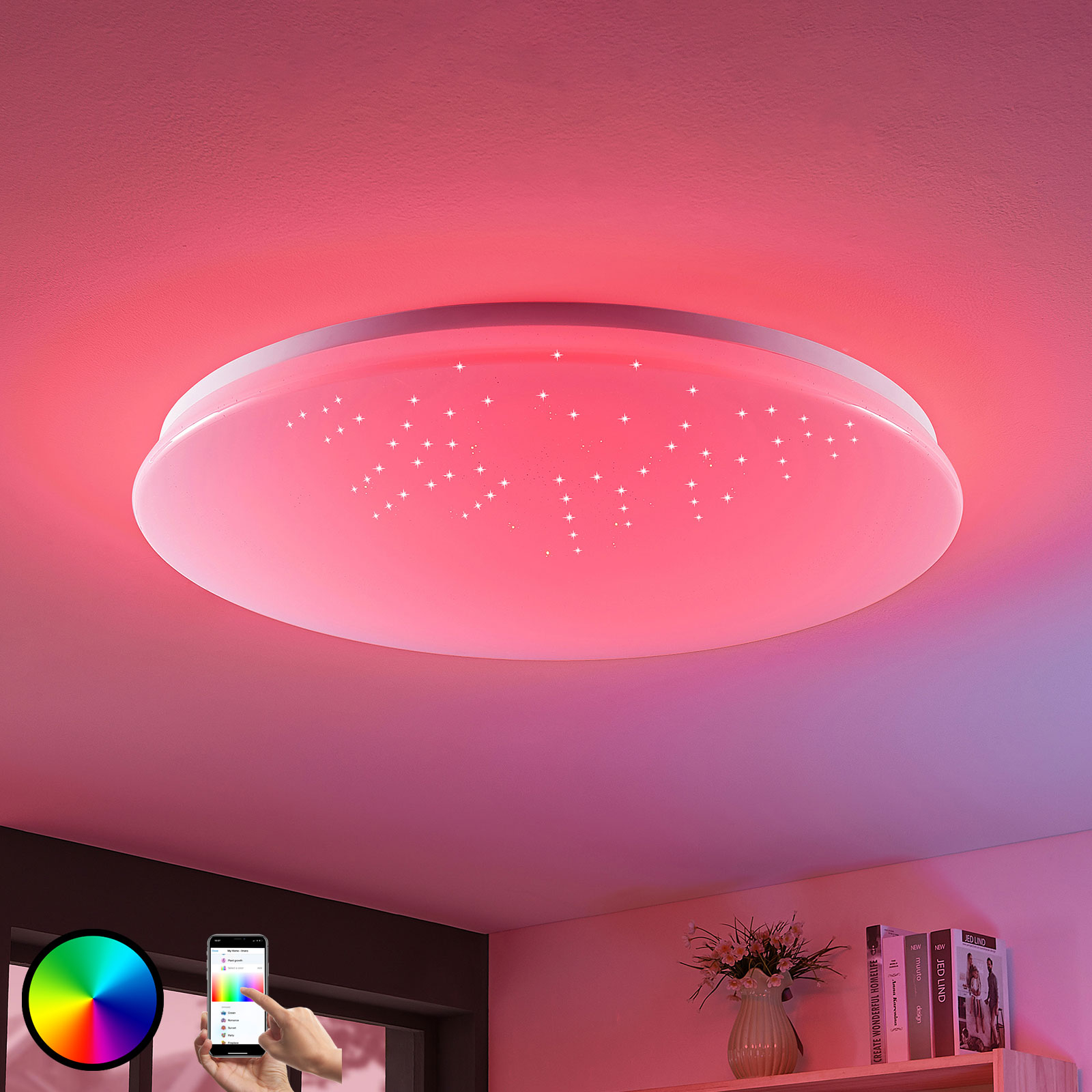 LED-Deckenlampe Marlie, WiZ-Technologie, rund