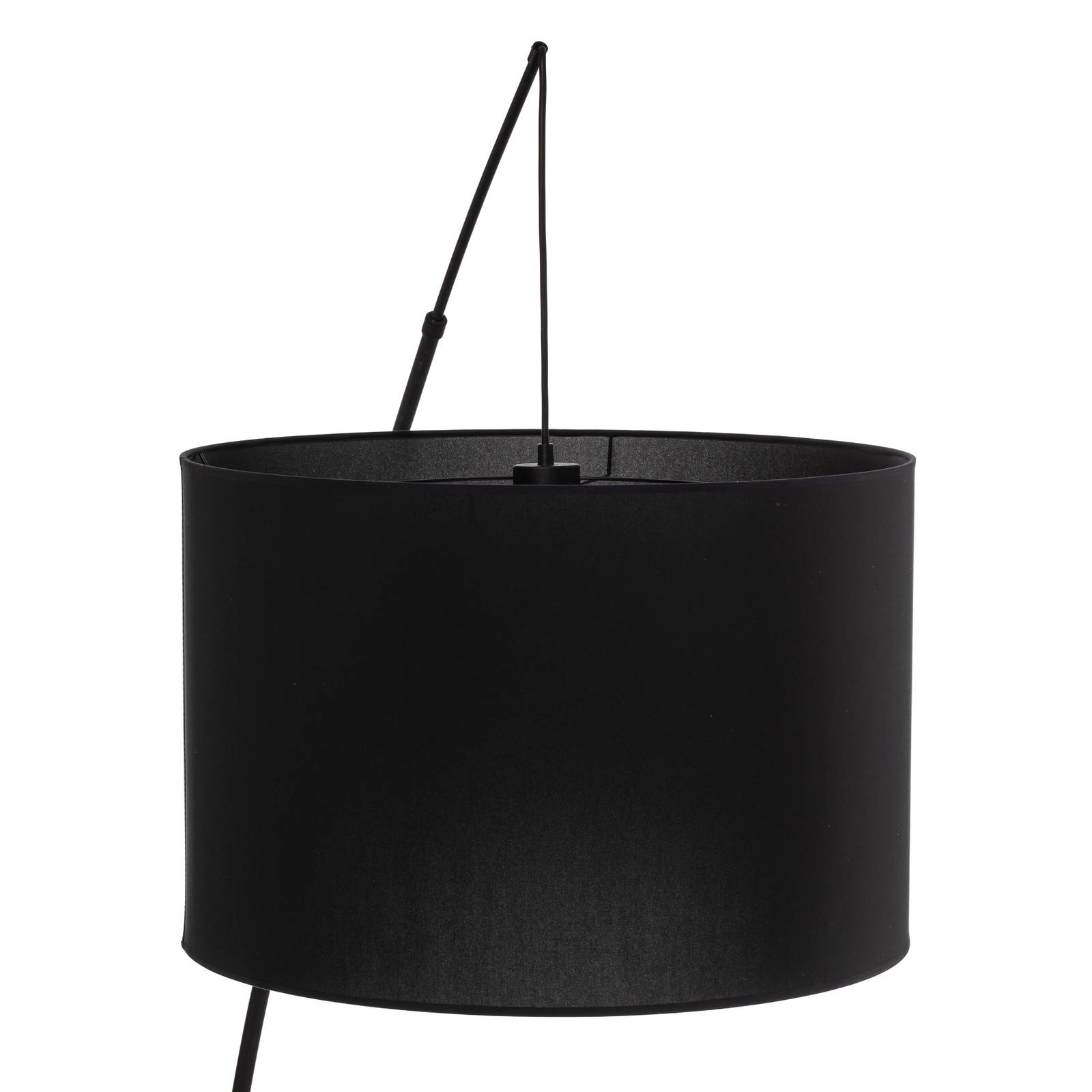 Lampa stojąca Moby Black z kloszem z tkaniny