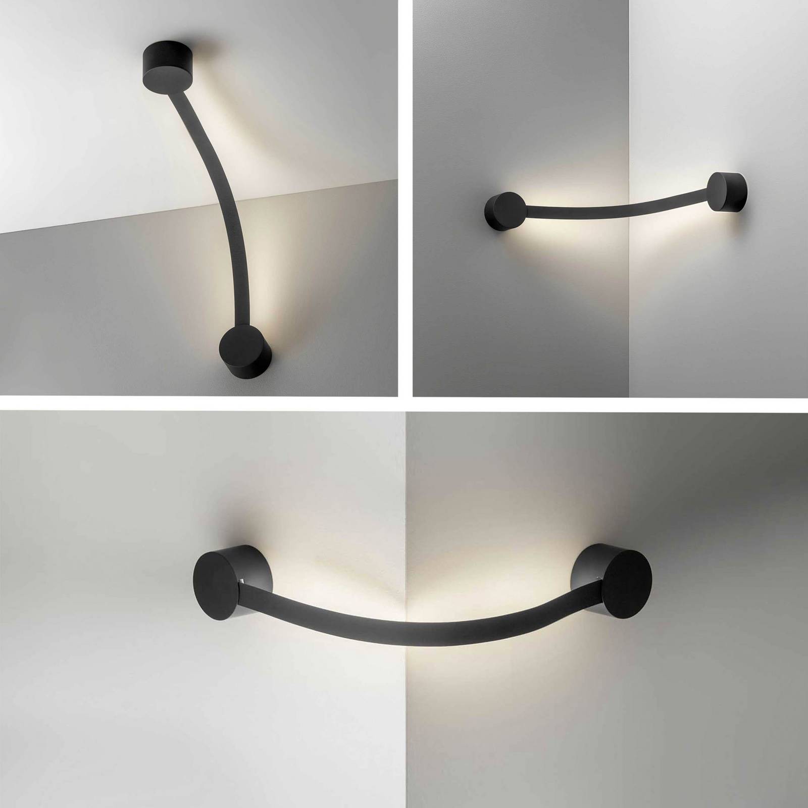 OLEV Kinkiet LED Segmento, czarny, metal, 85 cm, 2700 K
