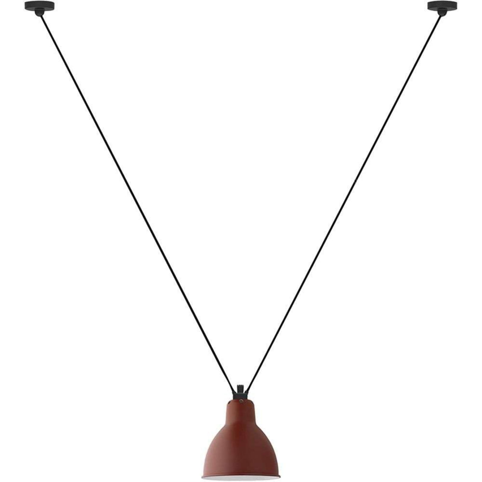 323 L Pendel Round Red Lampe Gras - Stue - Metal