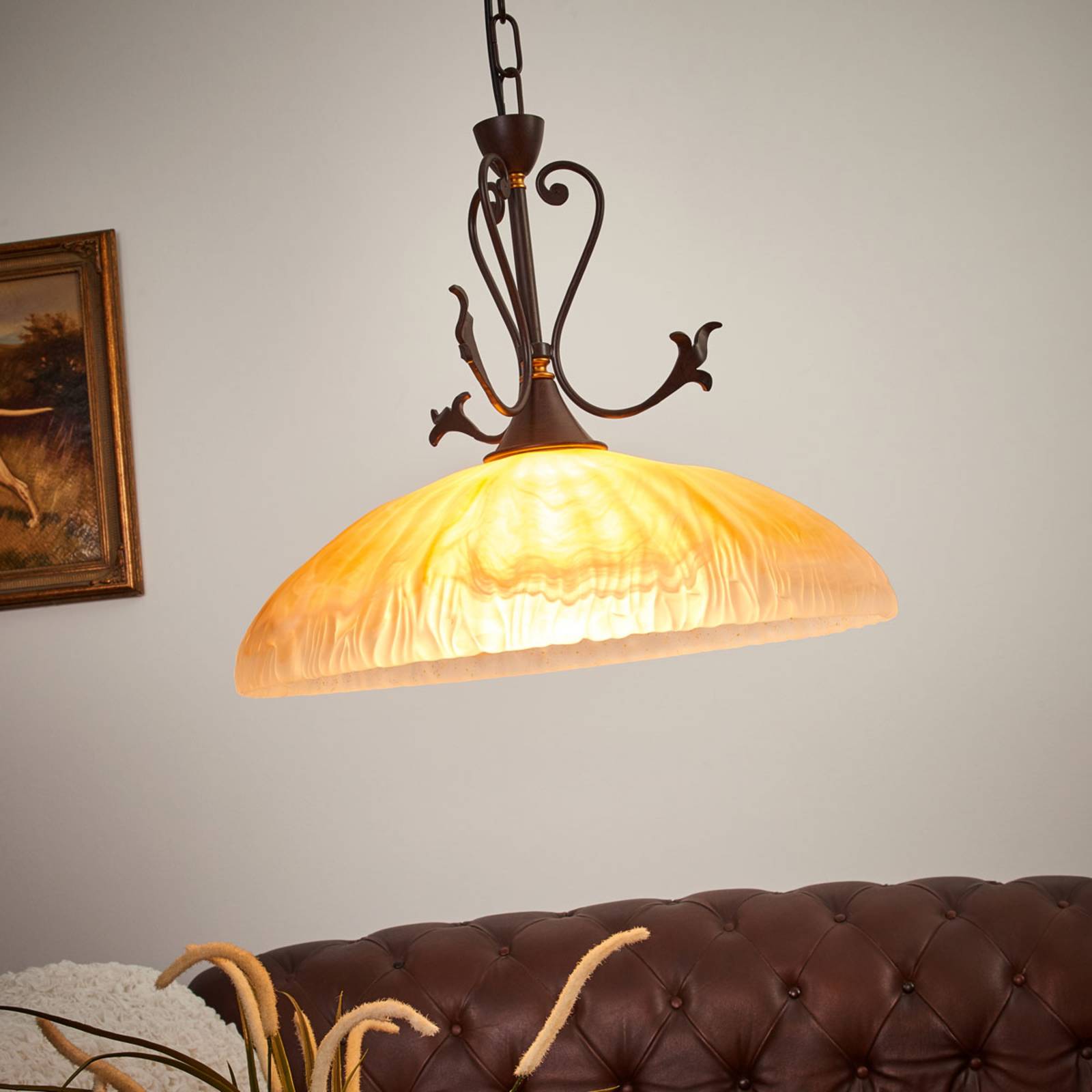 Alabastrový vzhľad – závesná lampa Armelle