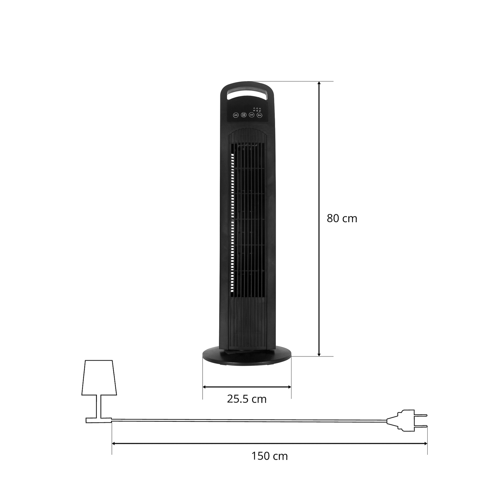 Starluna Alward věžový ventilátor černá, timer