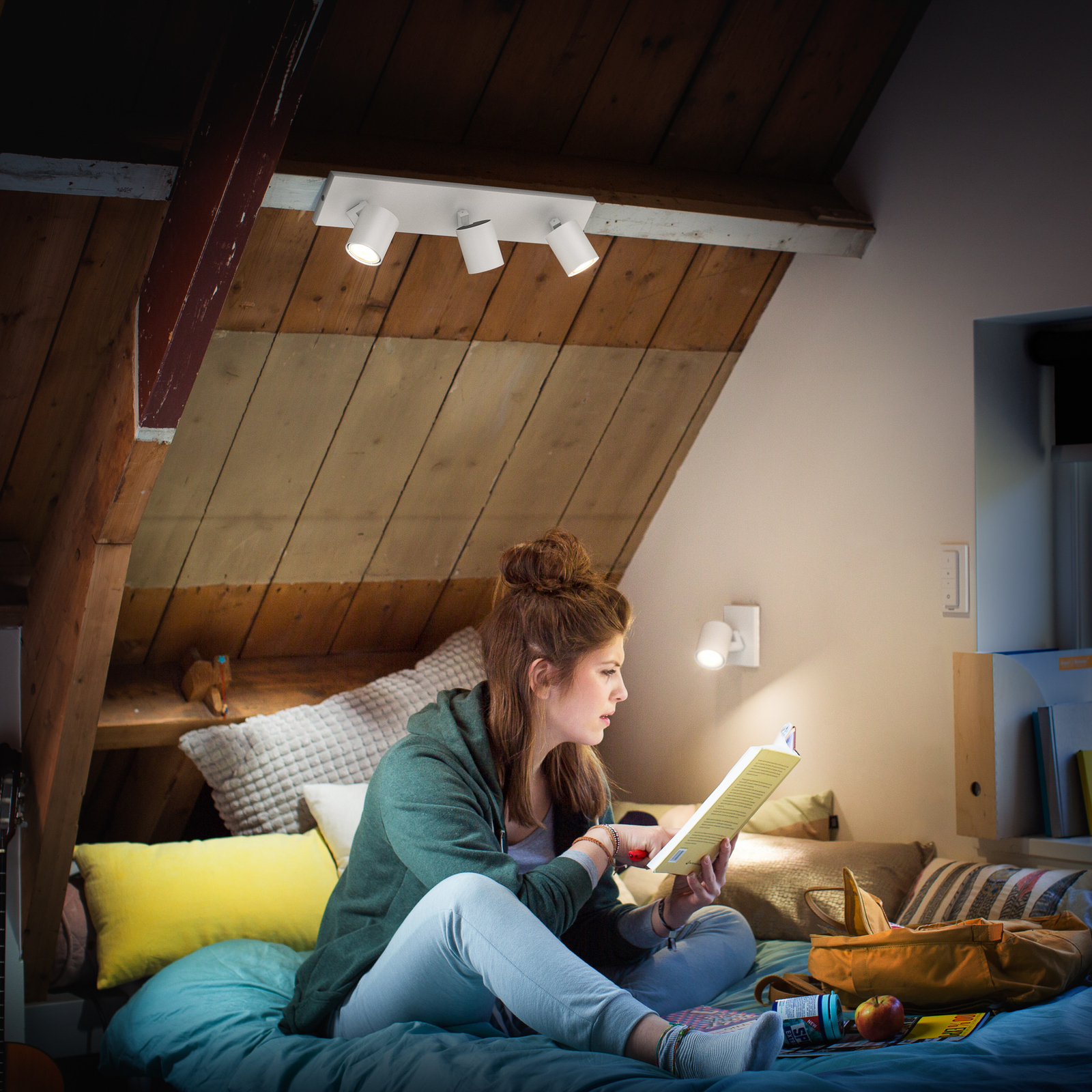 Philips Hue Runner 3 luci con dimmer, bianco