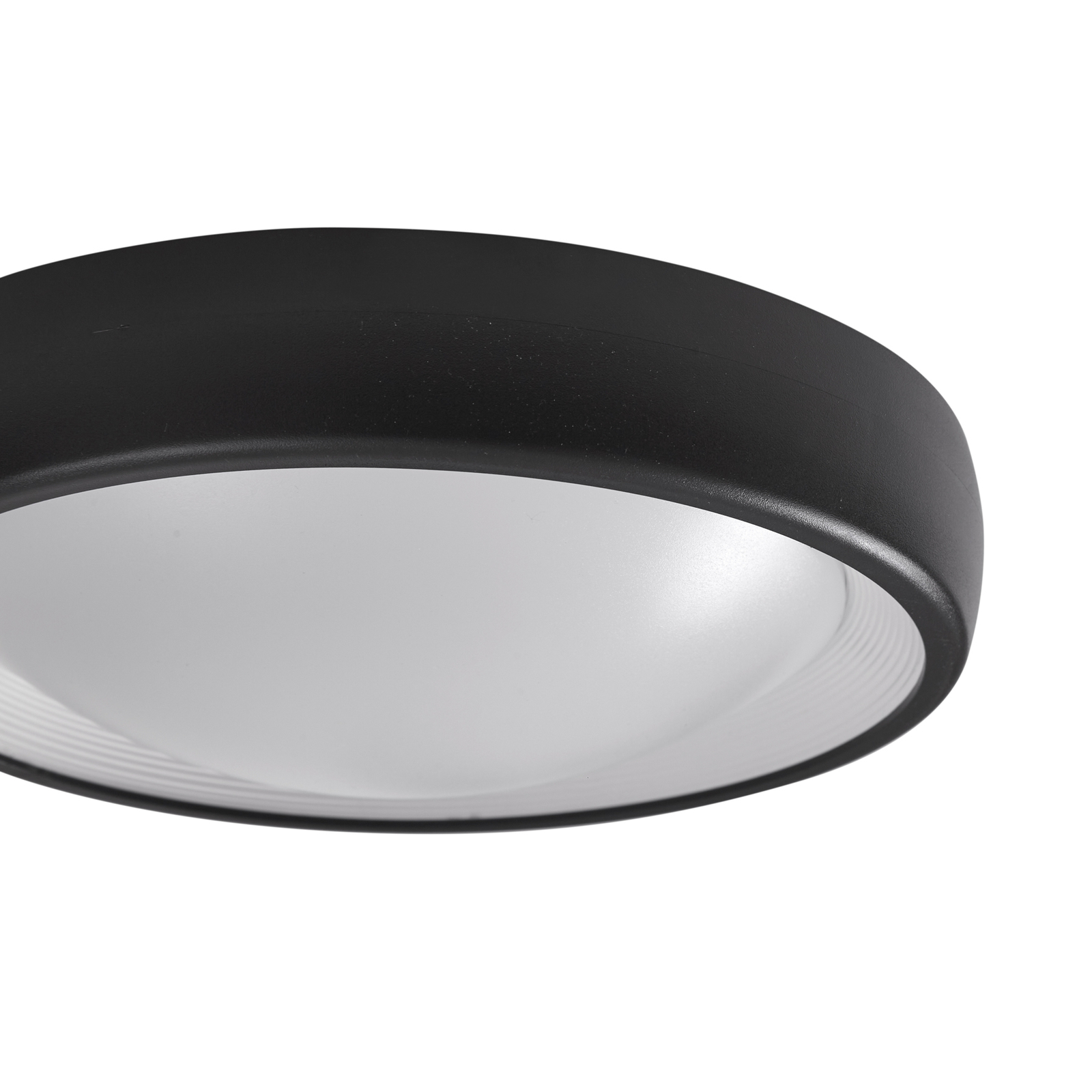 Plafón para exterior LED Lindby Niniel, negro/blanco, redondo