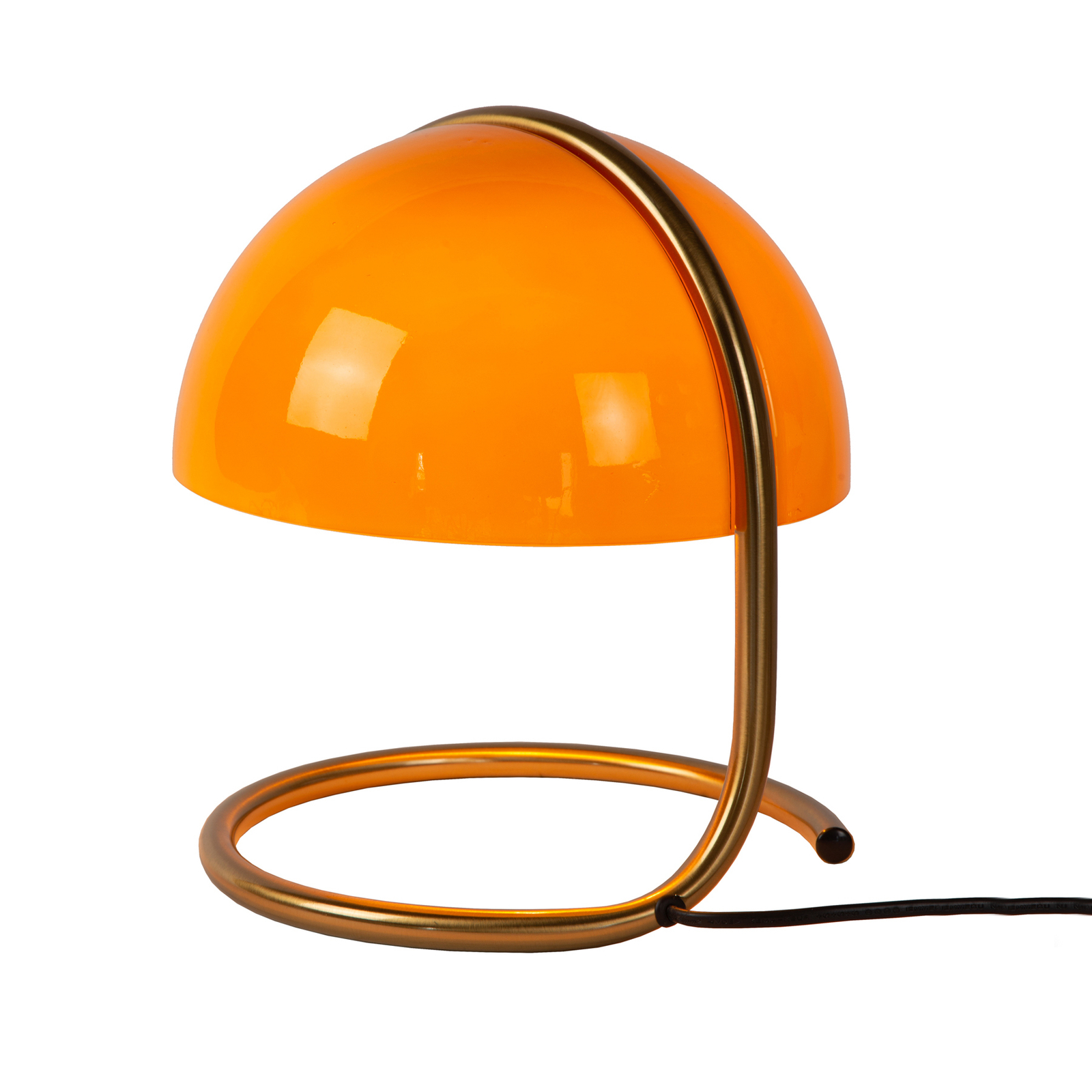 Lámpara de mesa retro Cato, vidrio, naranja