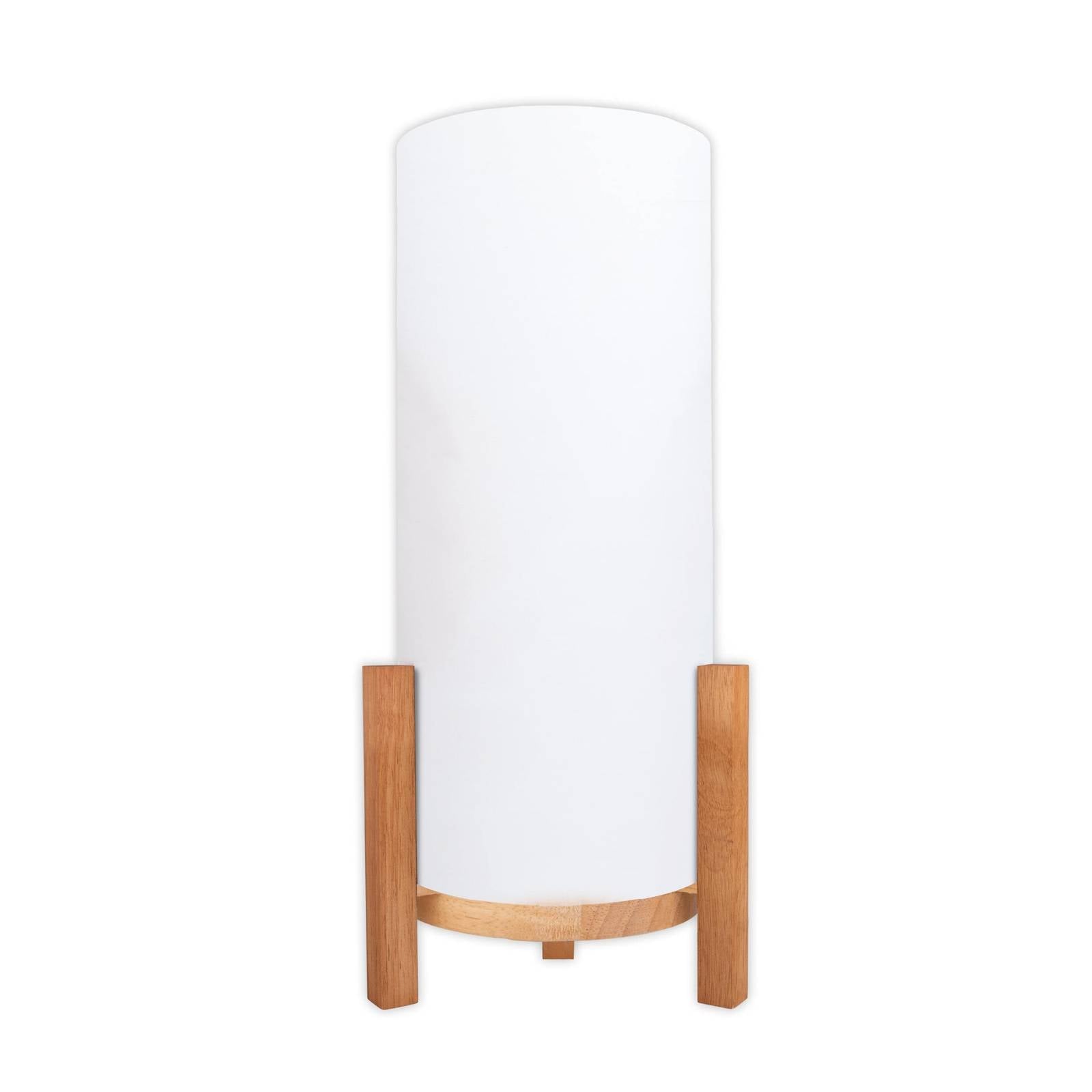 NÄVE Leuchten Akkutischleuchte MADITA; 22x22x22x48 cm (LxBxØxH); weiß/braun; Gestell braun