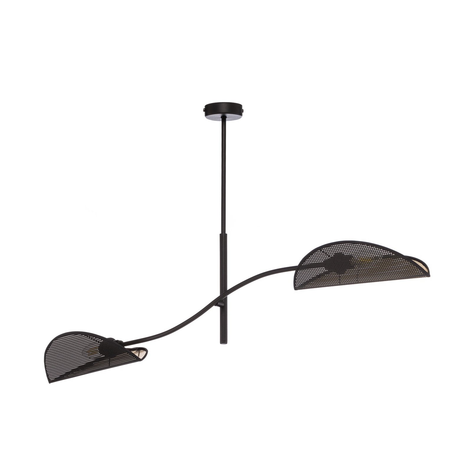 Lampa sufitowa Lotus, czarna/złota, 2-pkt.