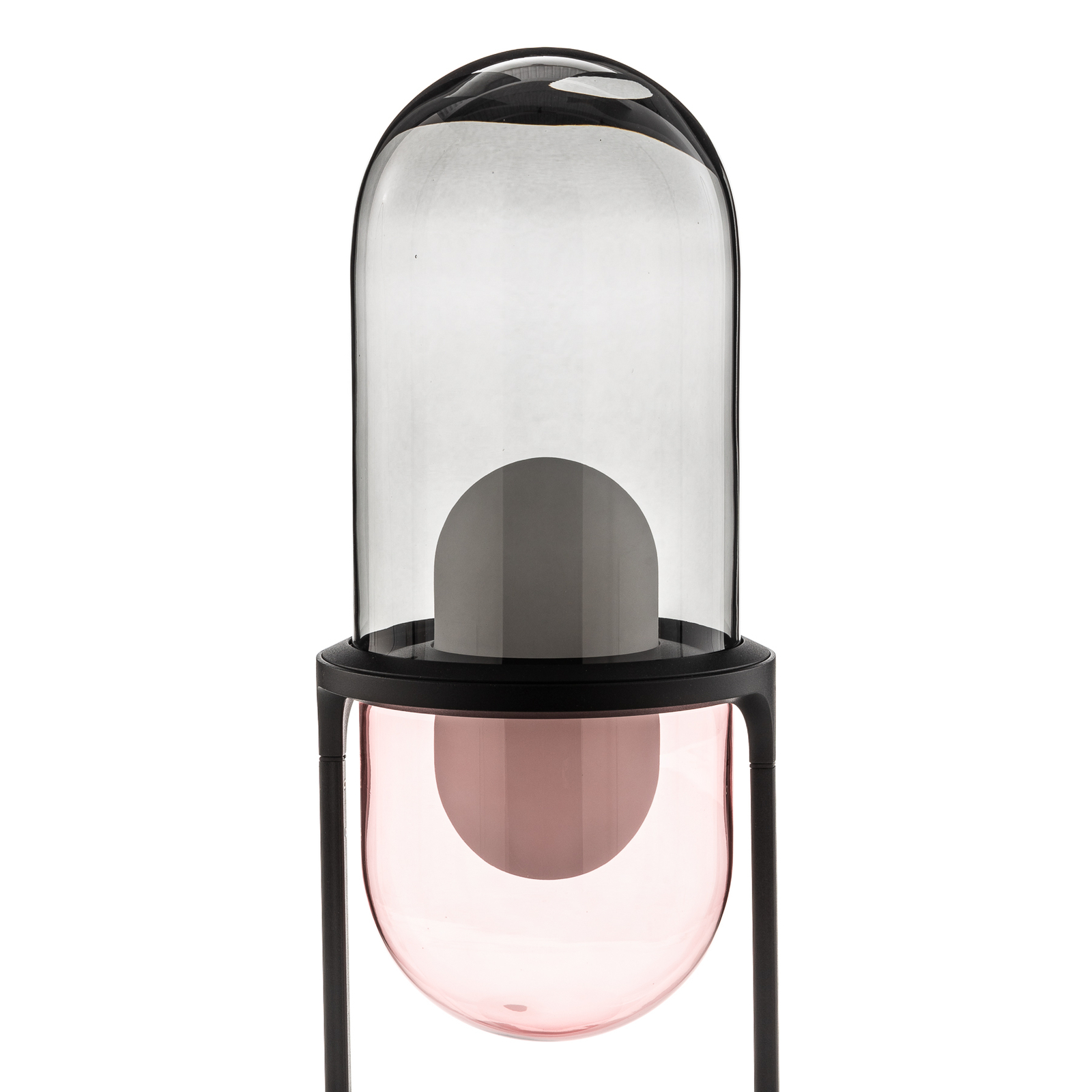 Pille lampe à poser LED grise/rose
