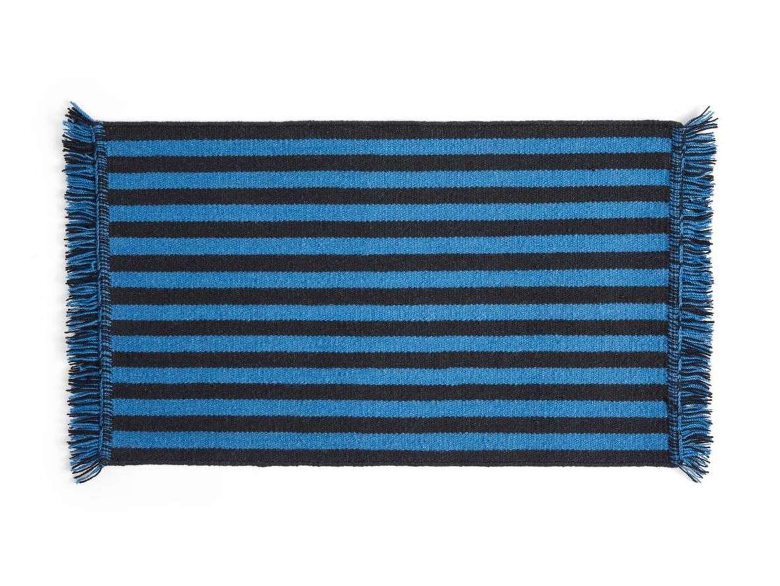 Stripes and Stripes Wool Rug 95x52 Blue - HAY