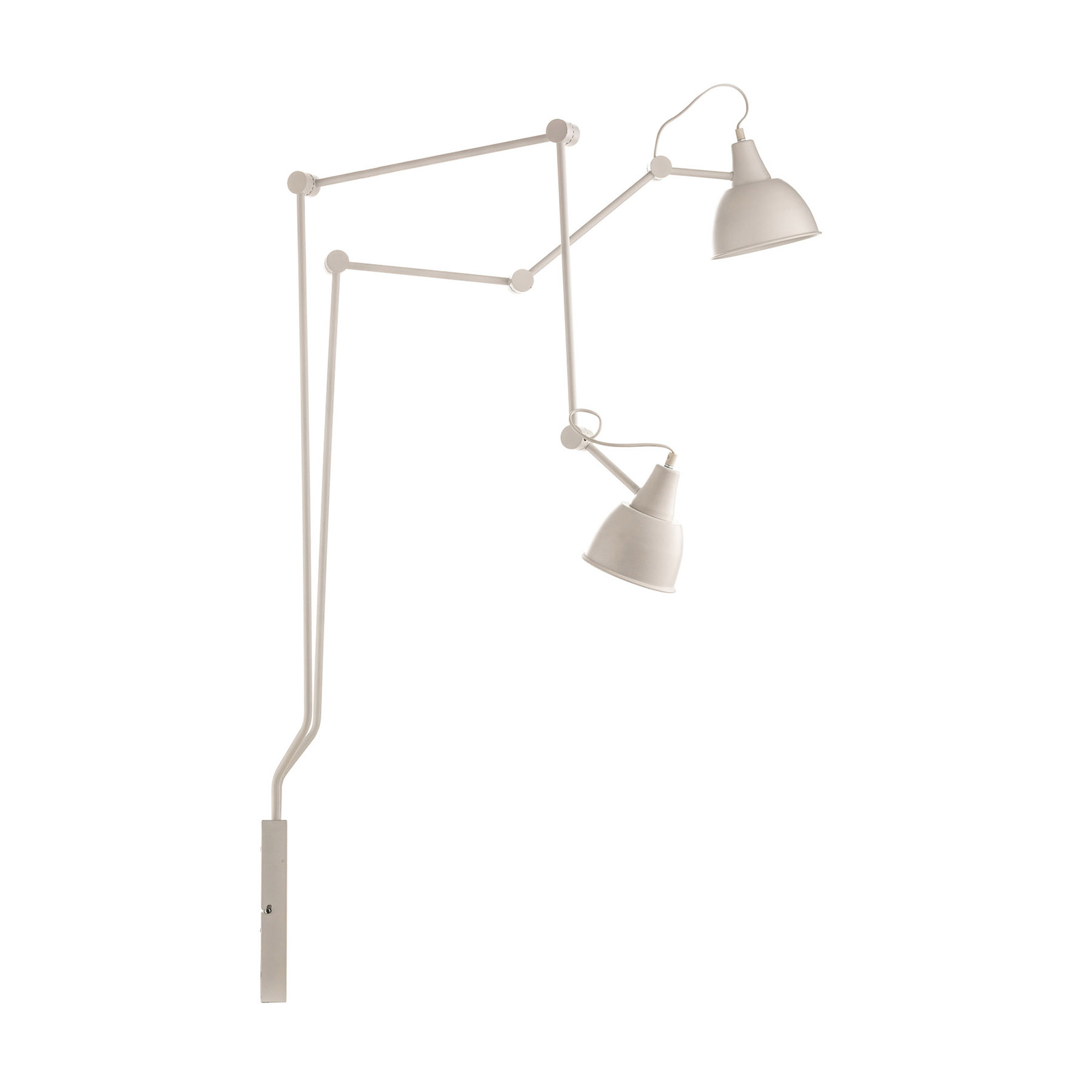 Wandlamp 814, verstelbaar, 2-lamps, wit
