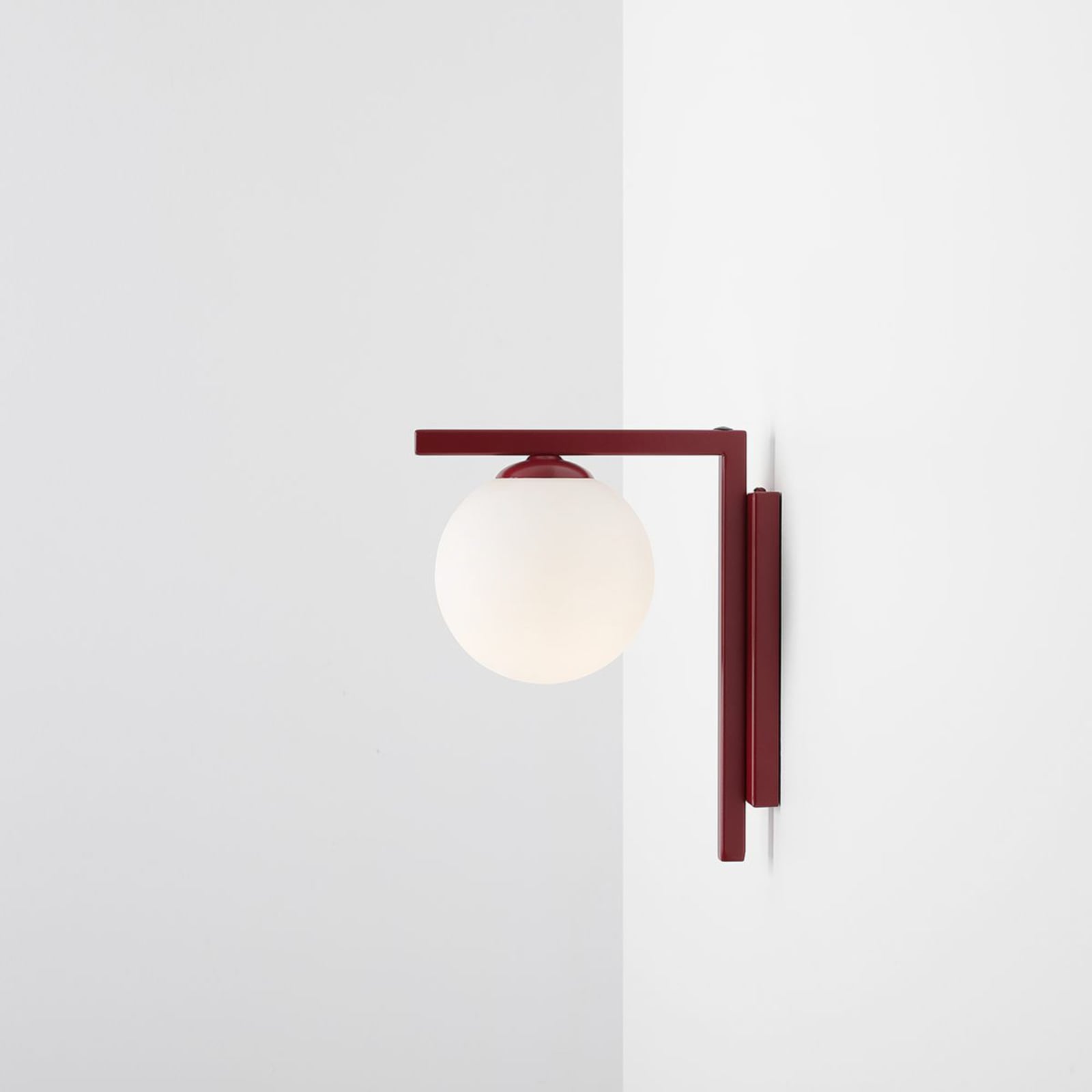 Lampa ścienna Zac, opalowy/bordowy, 1-punktowa – ALDEX