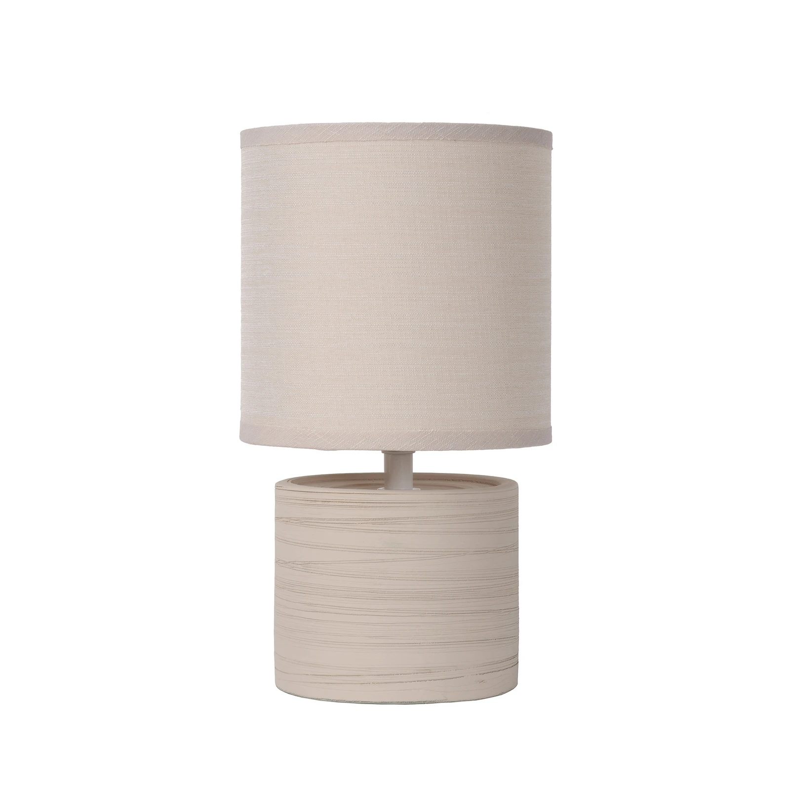 Tafellamp Greasby met stoffen kap, beige