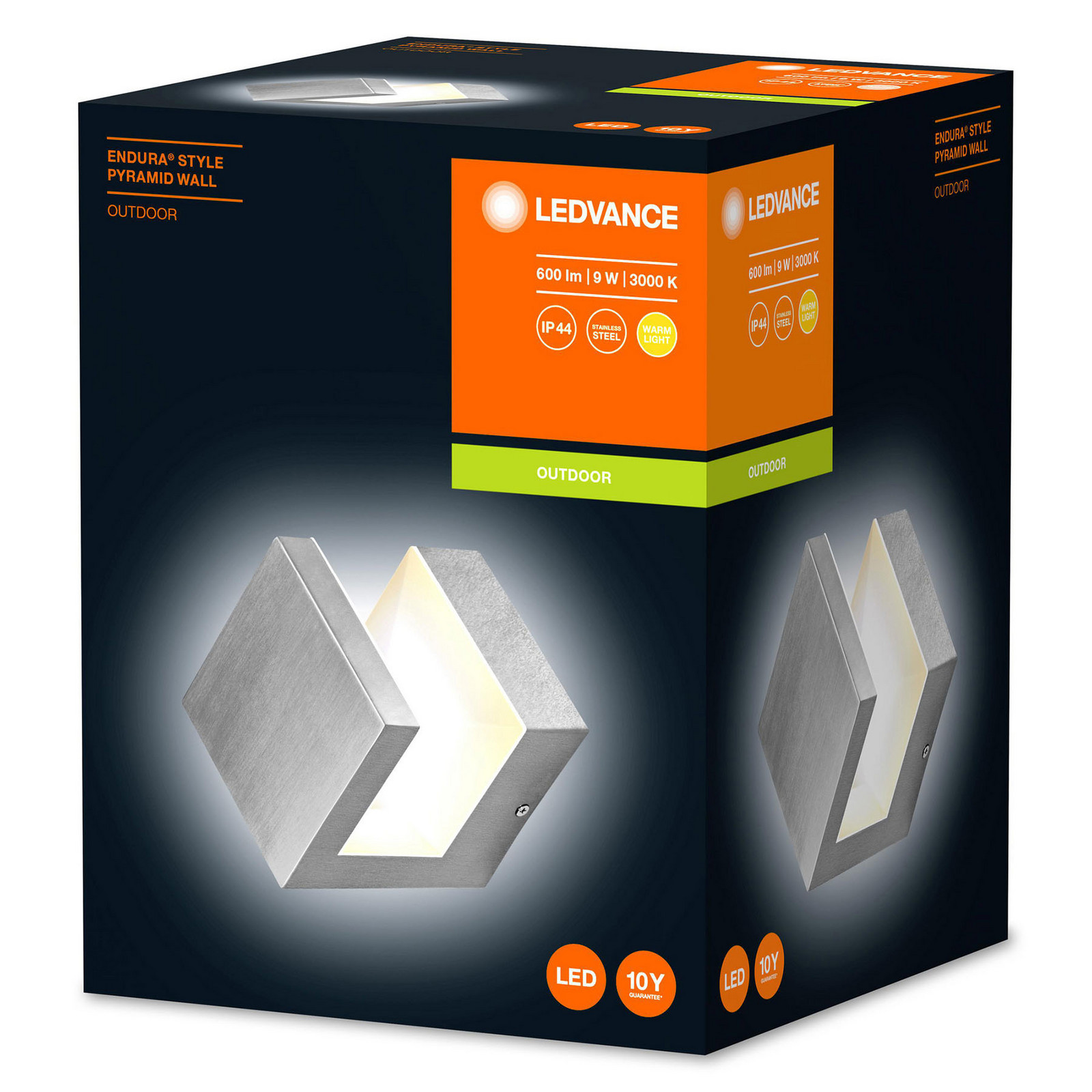 Ledvance Endura Style Pyramid LED zidna svjetiljka - Moderan - nehrđajući čelik, bijela - Metal