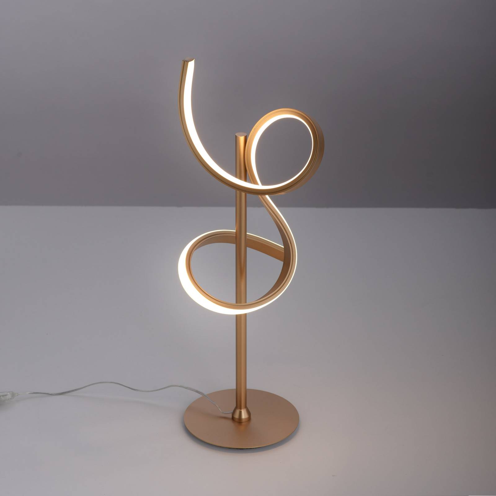 Design asztali lámpa sárgaréz LED-del és fényerőszabályzóval - Krisscross