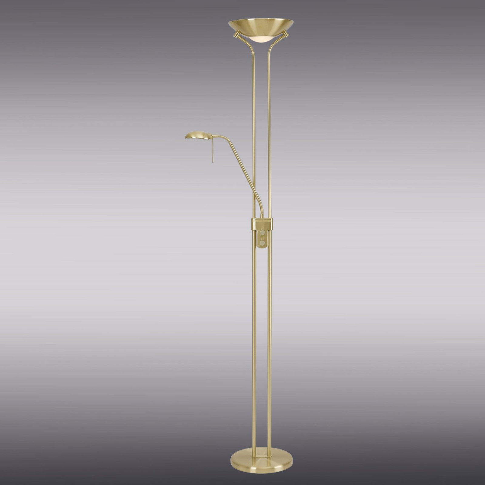 Globo Malena Brass-Coloured Uplight with Dimmer, for Living / Dining Room, Metal, R7s 117.6 mm, 230 W, energy efficiency: C, H: 180 cm