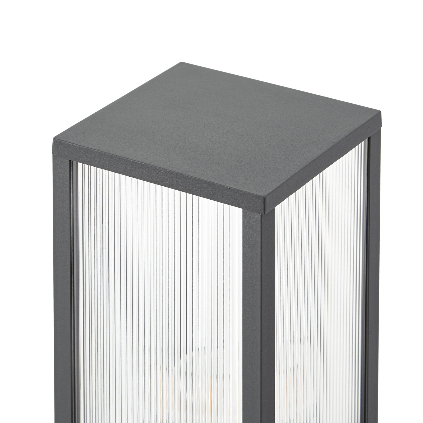 Bolardo luminoso Lindby Peldar, antracita/estriada, 80 cm, sensor Bolardo luminoso Lindby Peldar, antracita/estriada, 80 cm, sensor