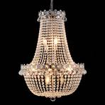 CR55 chandelier, 12-bulb, glass elements