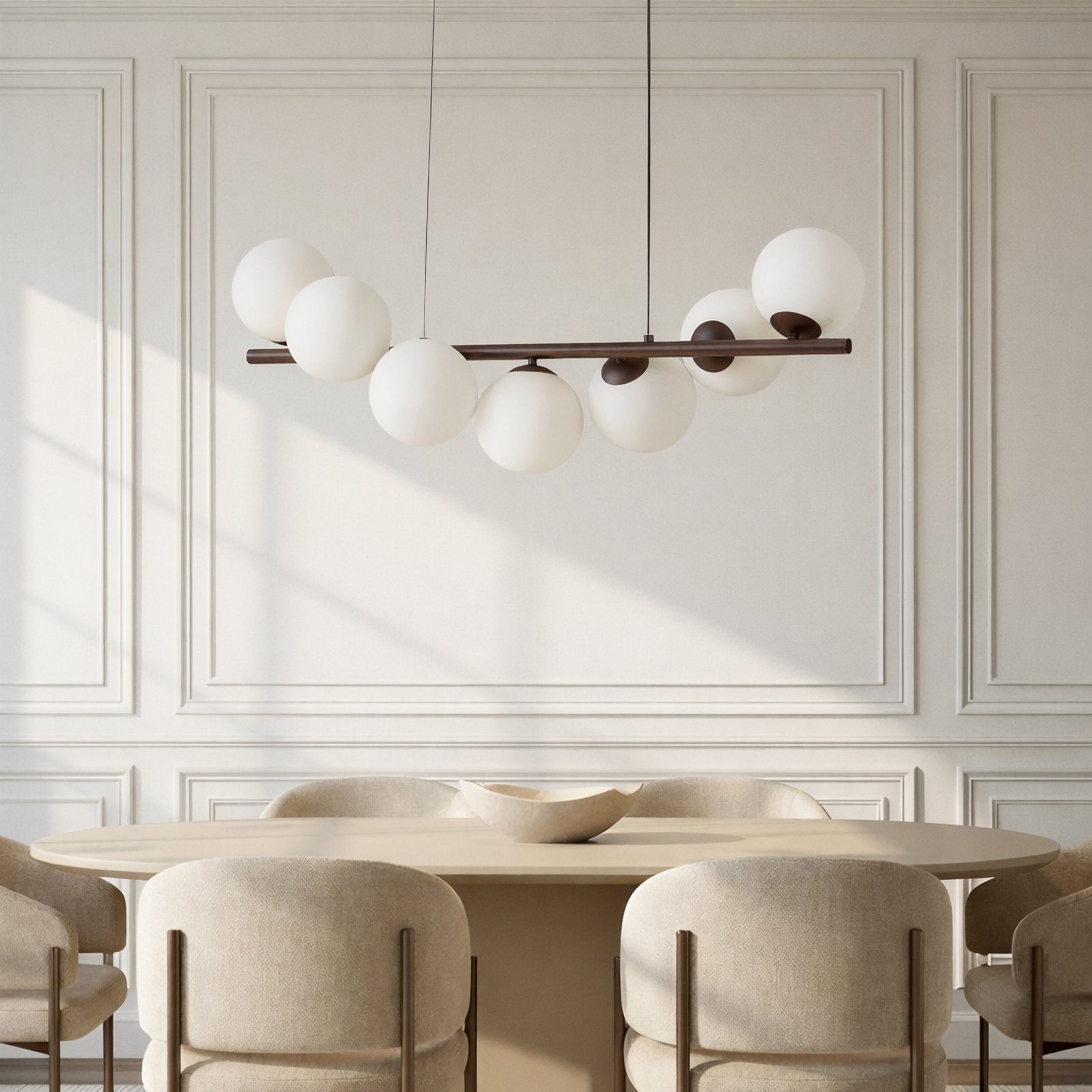 Isandro 7 Pendelleuchte Schwarz/Opal - Lucande Isandro 7 Pendelleuchte Schwarz/Opal - Lucande