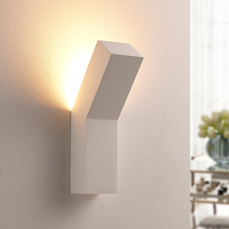 Gipsowa lampa LED Tida, oświetlająca ścianę