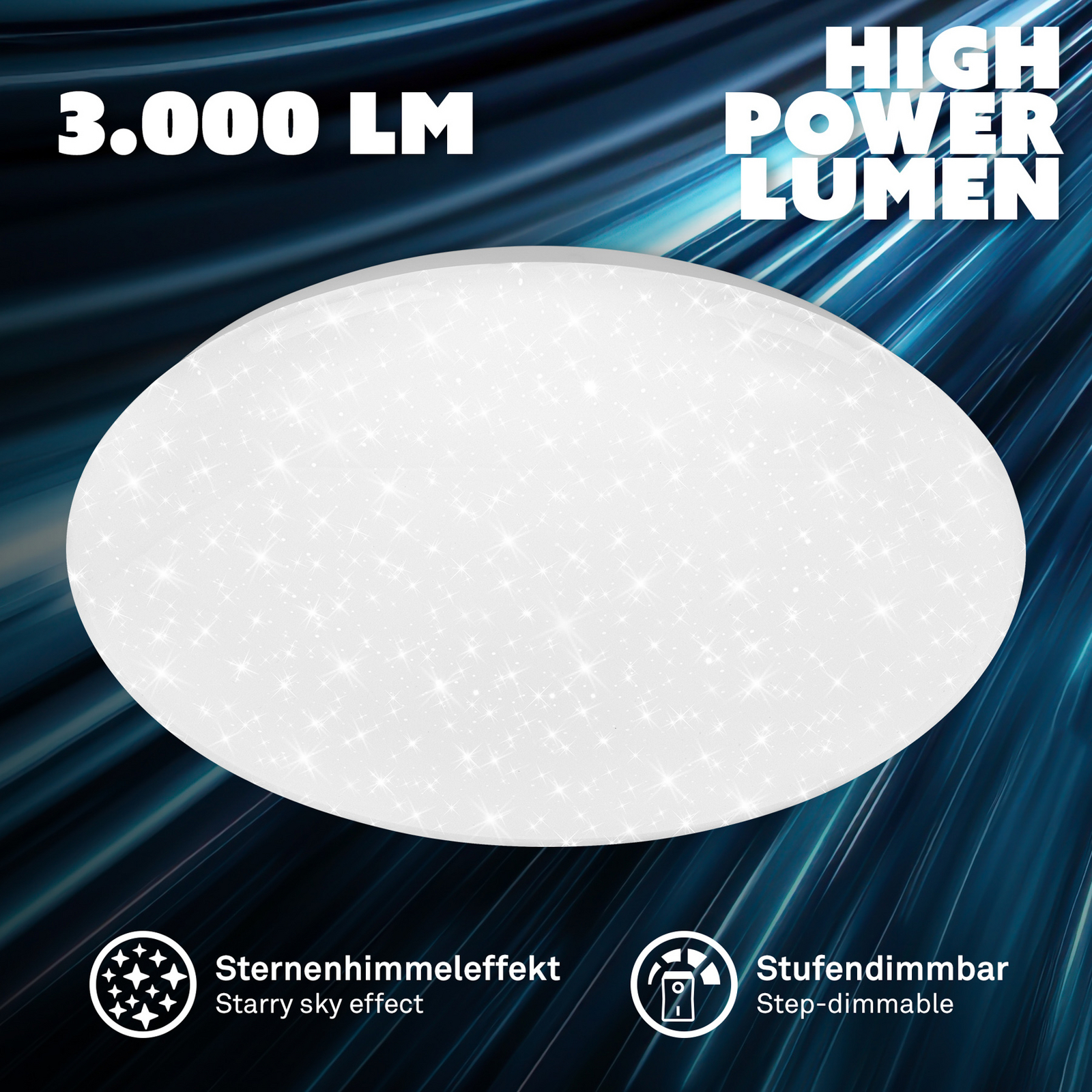 Lampa sufitowa LED Lumenia, Ø 38 cm, 25 W, gwieździste niebo Lampa sufitowa LED Lumenia, Ø 38 cm, 25 W, gwieździste niebo
