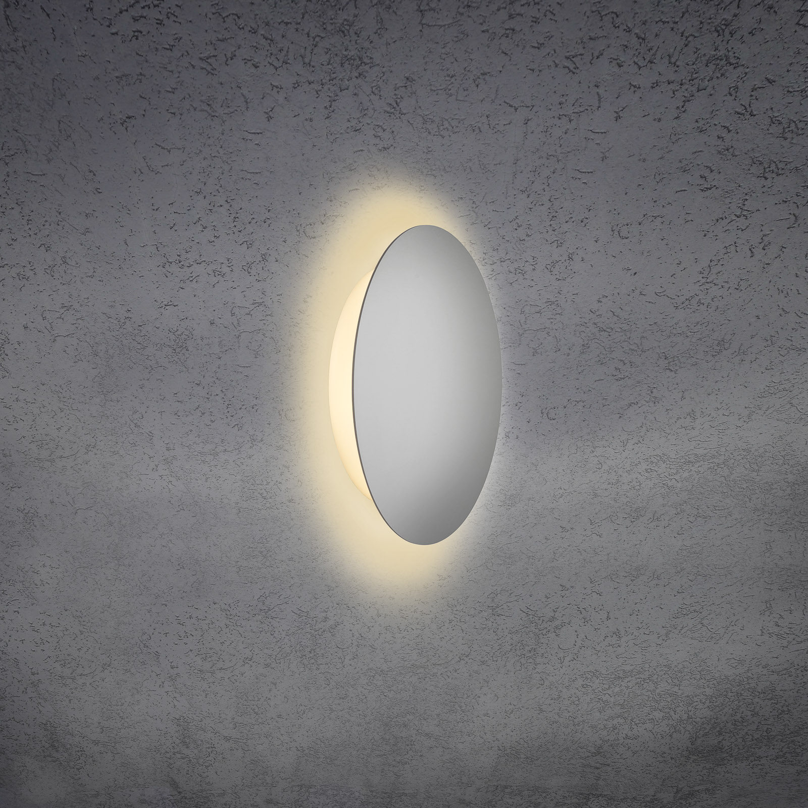 Escale Blade LED wall light, matt silver, Ø 24 cm