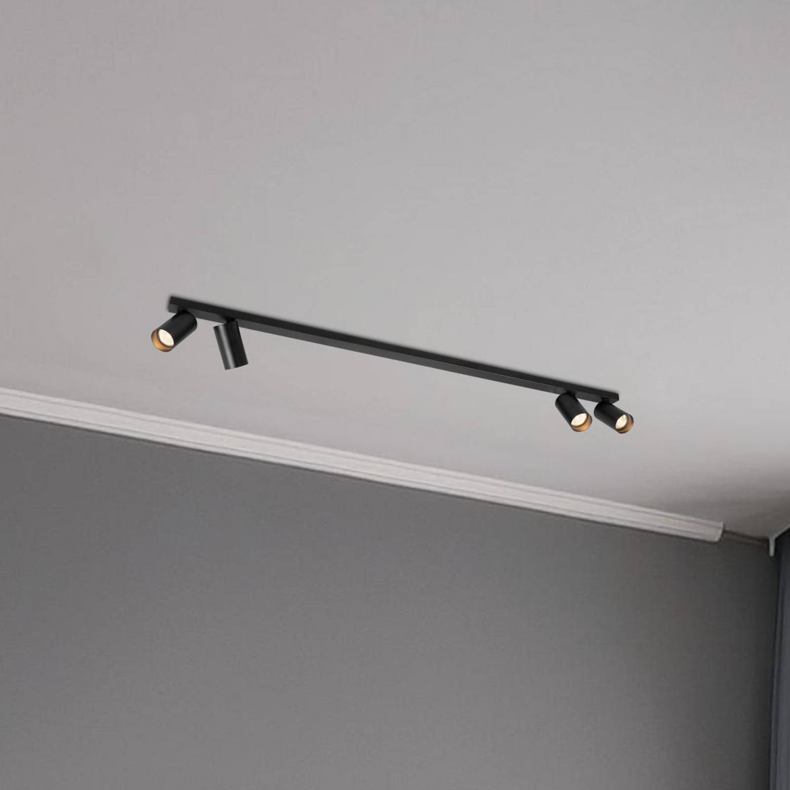 Deckenspot Hero, schwarz, 4-flammig, 120 cm, Metall, GU10 günstig online kaufen