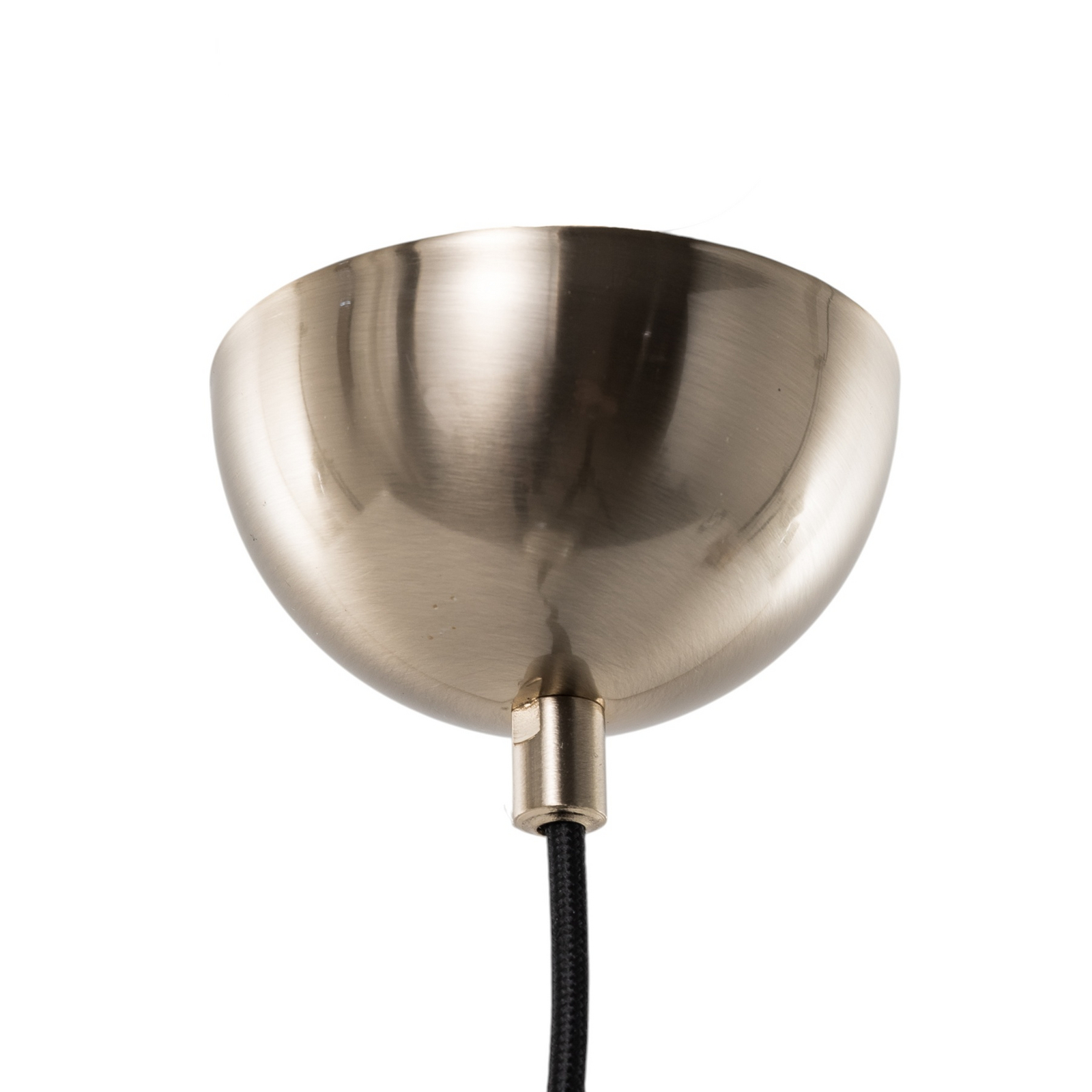 Hängelampe Ermo, weiß/klar, messing, Ø 30 cm, Glas/Metall