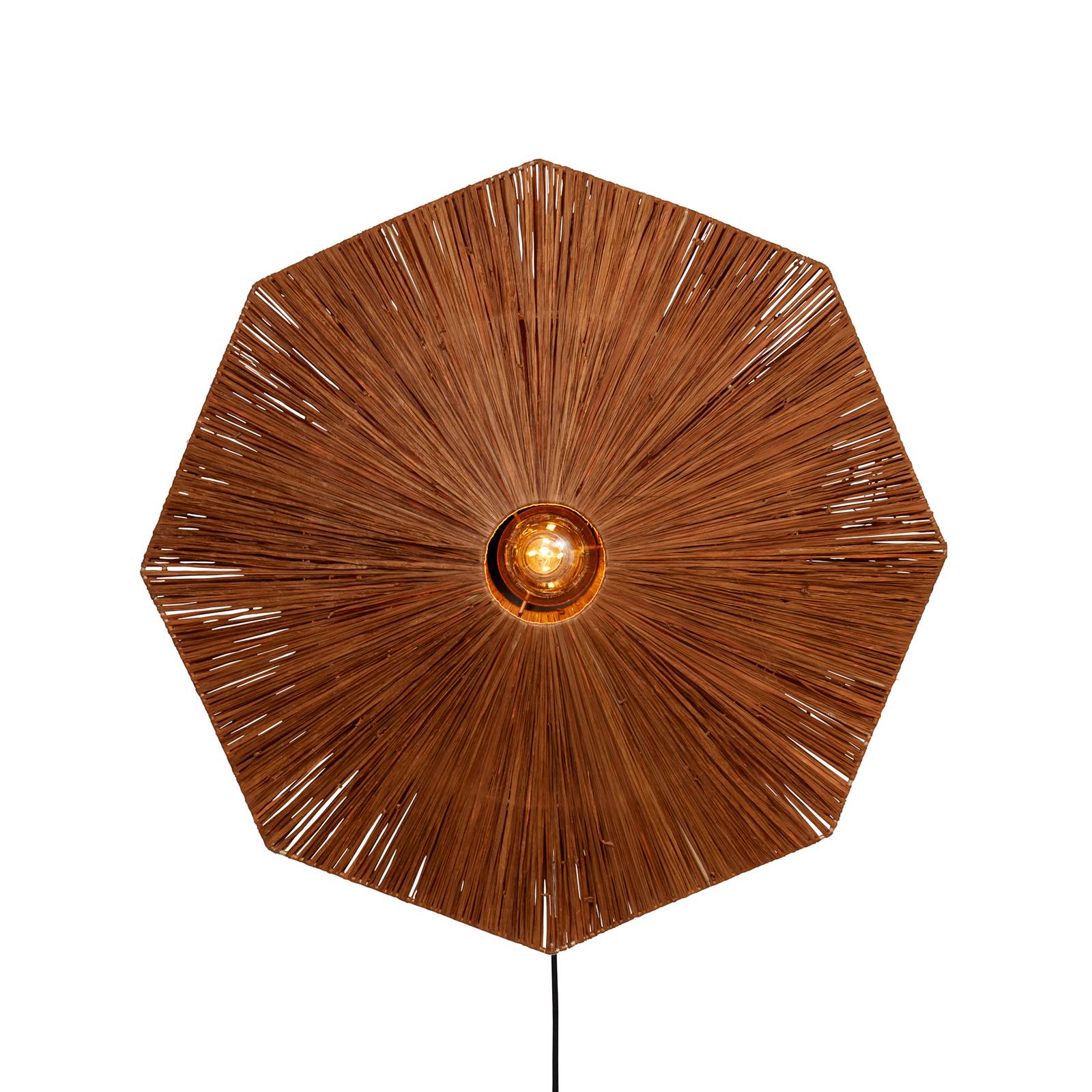 GOOD & MOJO Wandleuchte Panama braun Ø 65 cm Stecker