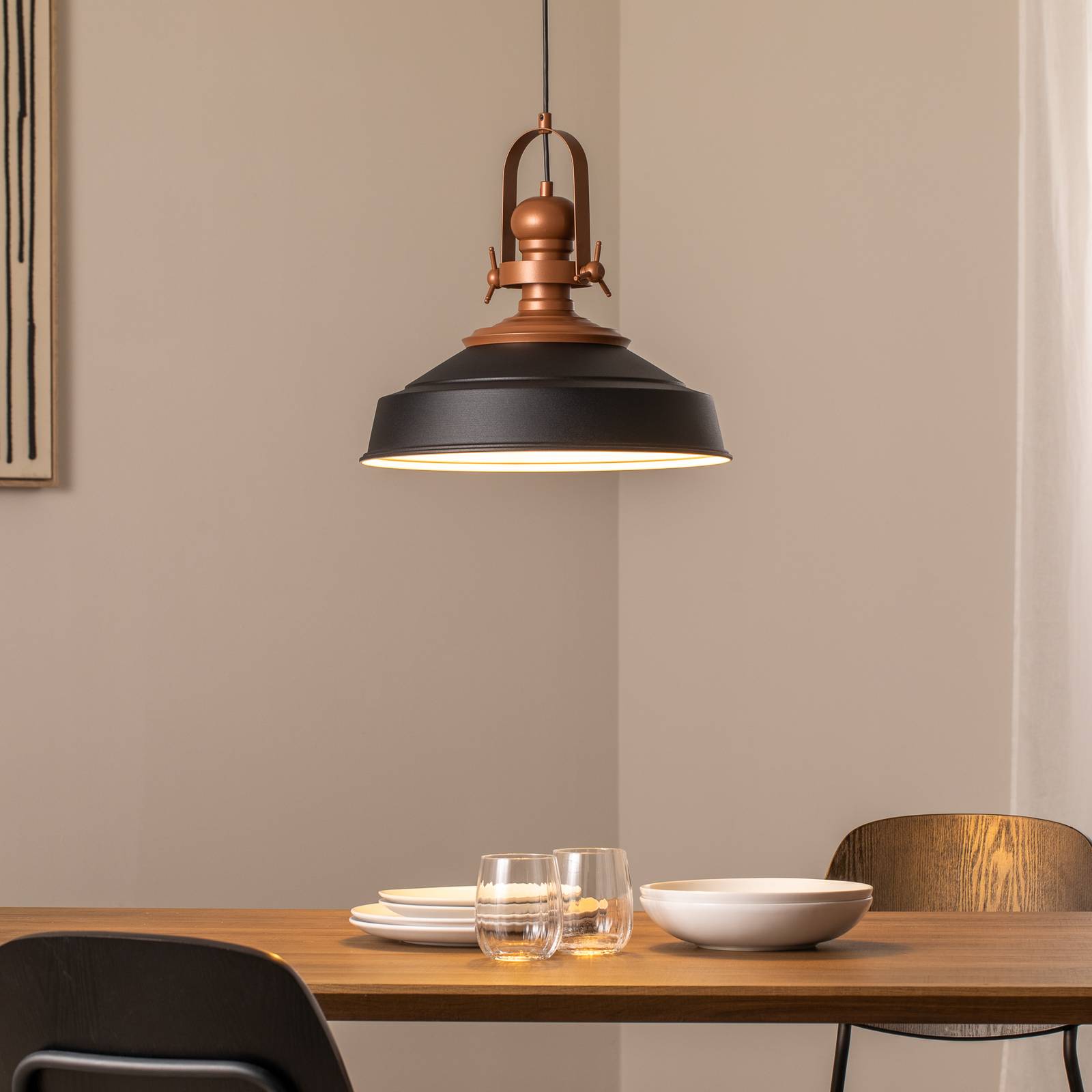 Hängeleuchte Craft, schwarz, Metall, Ø 41 cm, E27 günstig online kaufen