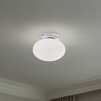 Plafonnier Ufo, chrome/blanc, Ø 18 cm, verre, G9