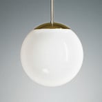 Pendellamp met opaalbol, 35 cm, messing