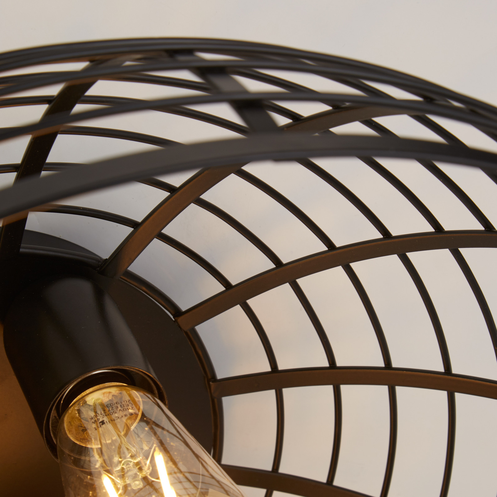 Searchlight Plafonieră Cage II 3 becuri design cușcă - Camera de zi / sufragerie - Scandinavă - maro negru - Lemn