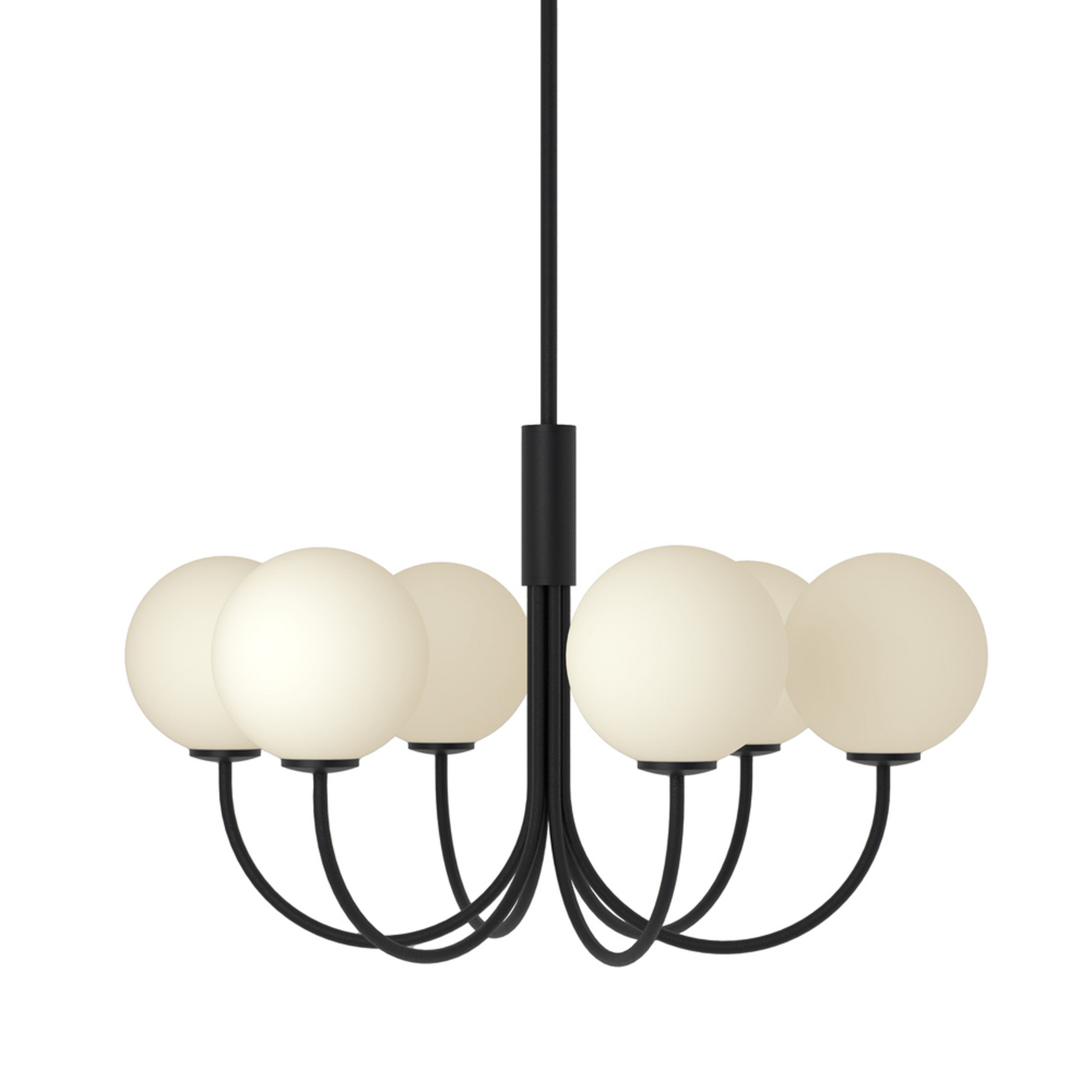 BALLON kroonluchter, zwart, Ø 60 cm, 6-lamps - Herstal