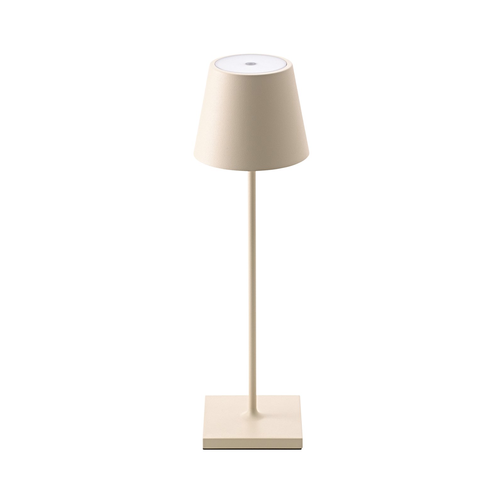 Nuindie IP54 LED dobíjecí stolní lampa 38 cm kulatá USB-C dune beige