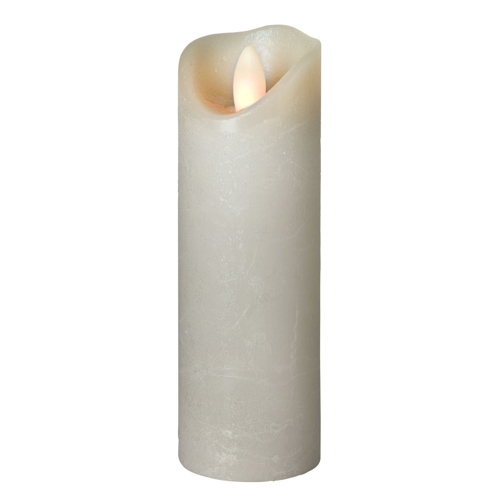 LED-kynttilä Shine, Ø 5 cm, harmaa, 17,5 cm